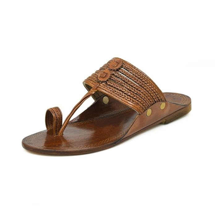 Enjoy both comfort and fashion with these high-quality leather slippers. Kolhapuri design and luxurious leather