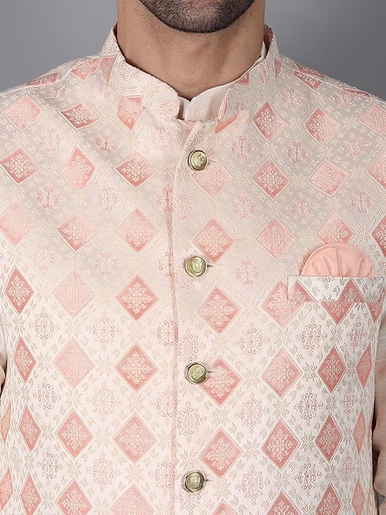 Uri and MacKenzie’s Men's Kurta Pajama is crafted with a luxurious blend of silk and cotton for maximum comfort. Nehru jacket