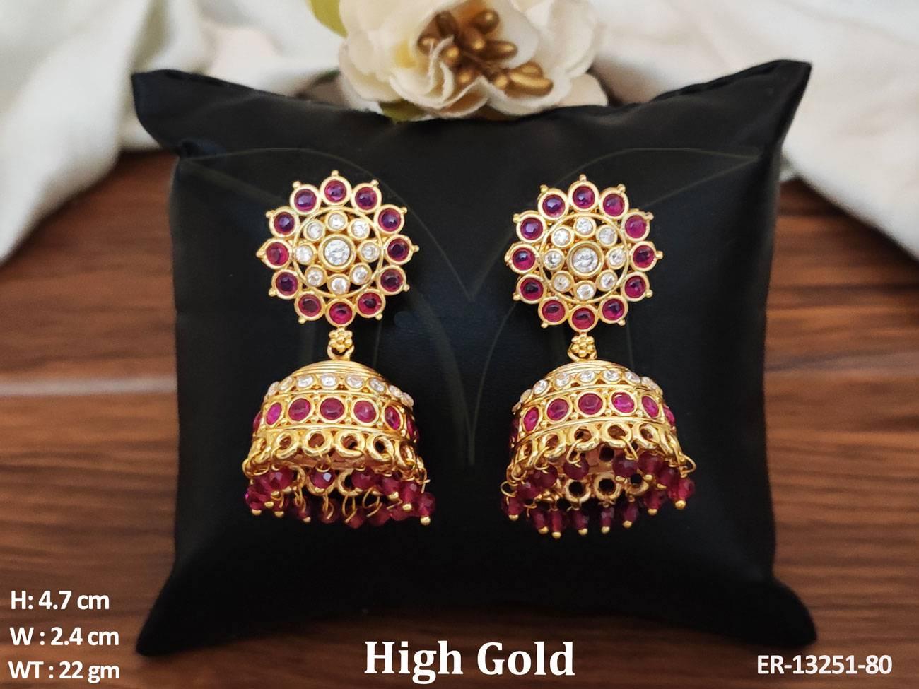 Antique Jhumka Earrings. Made with high-quality brass metal