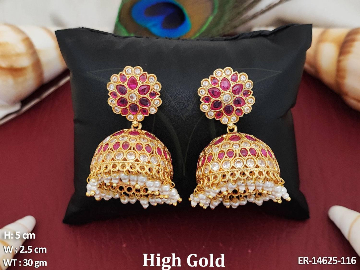 Antique Jewellery Stylish High Gold Polish Party Wear Antique Jhumka Earrings