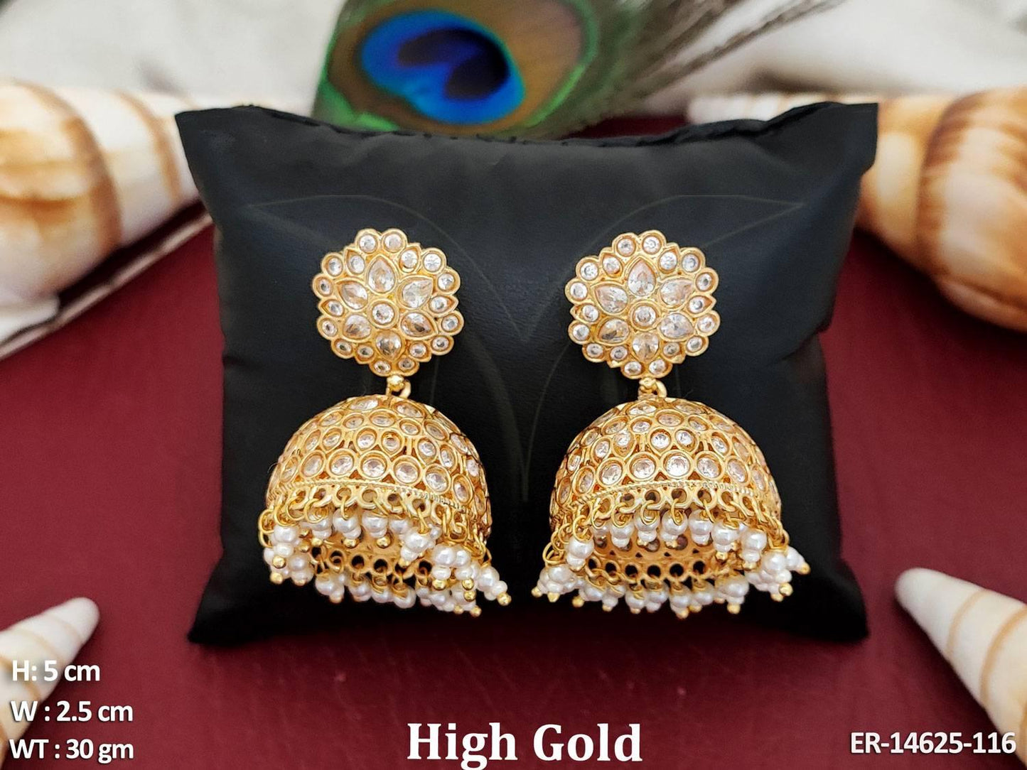 Antique Jewellery Stylish High Gold Polish Party Wear Antique Jhumka Earrings