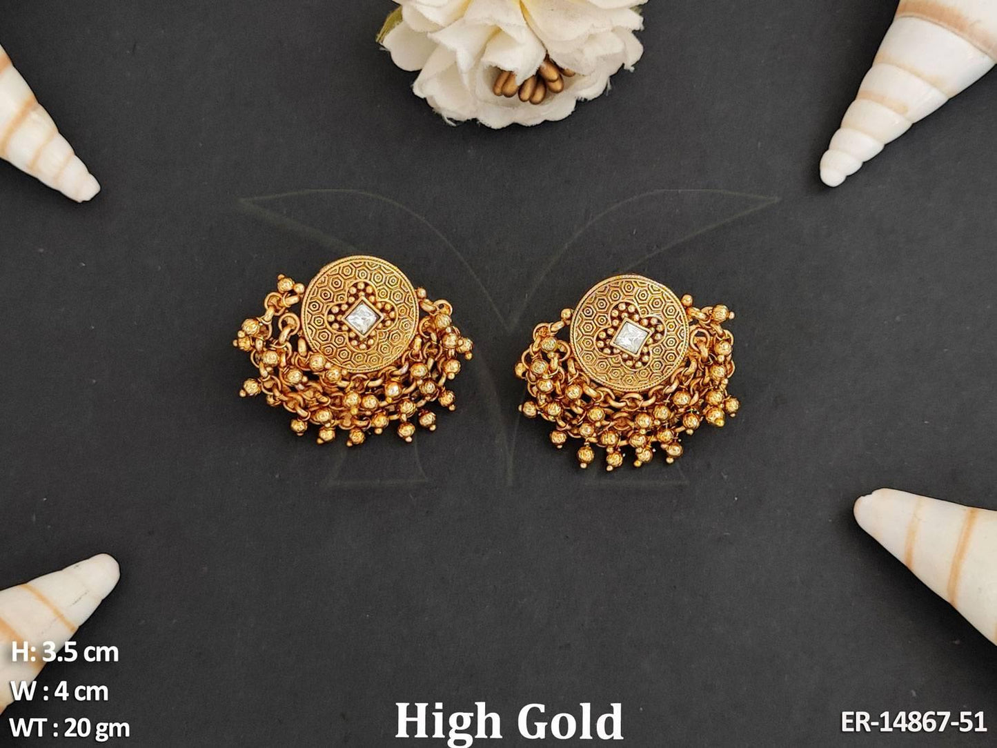Elevate your style with our Antique Jewellery designer earrings. Made from brass or copper metal,