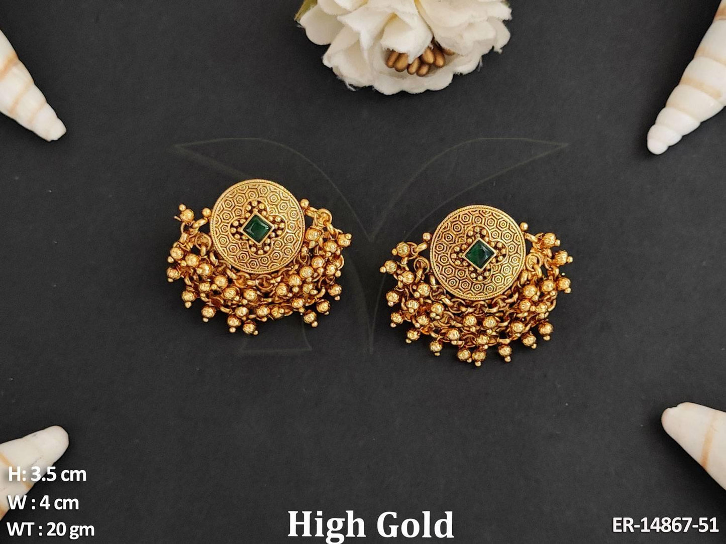 Elevate your style with our Antique Jewellery designer earrings. Made from brass or copper metal,
