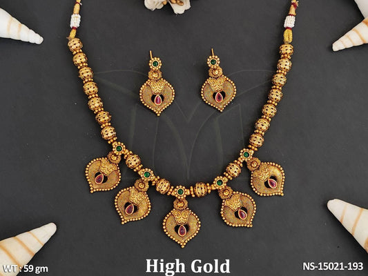 Elevate your party look with our Antique Jewellery High Gold Polish Necklace Set.