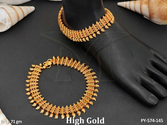 Antique Jewellery High Gold Polish Fashionable Antique Payal Set