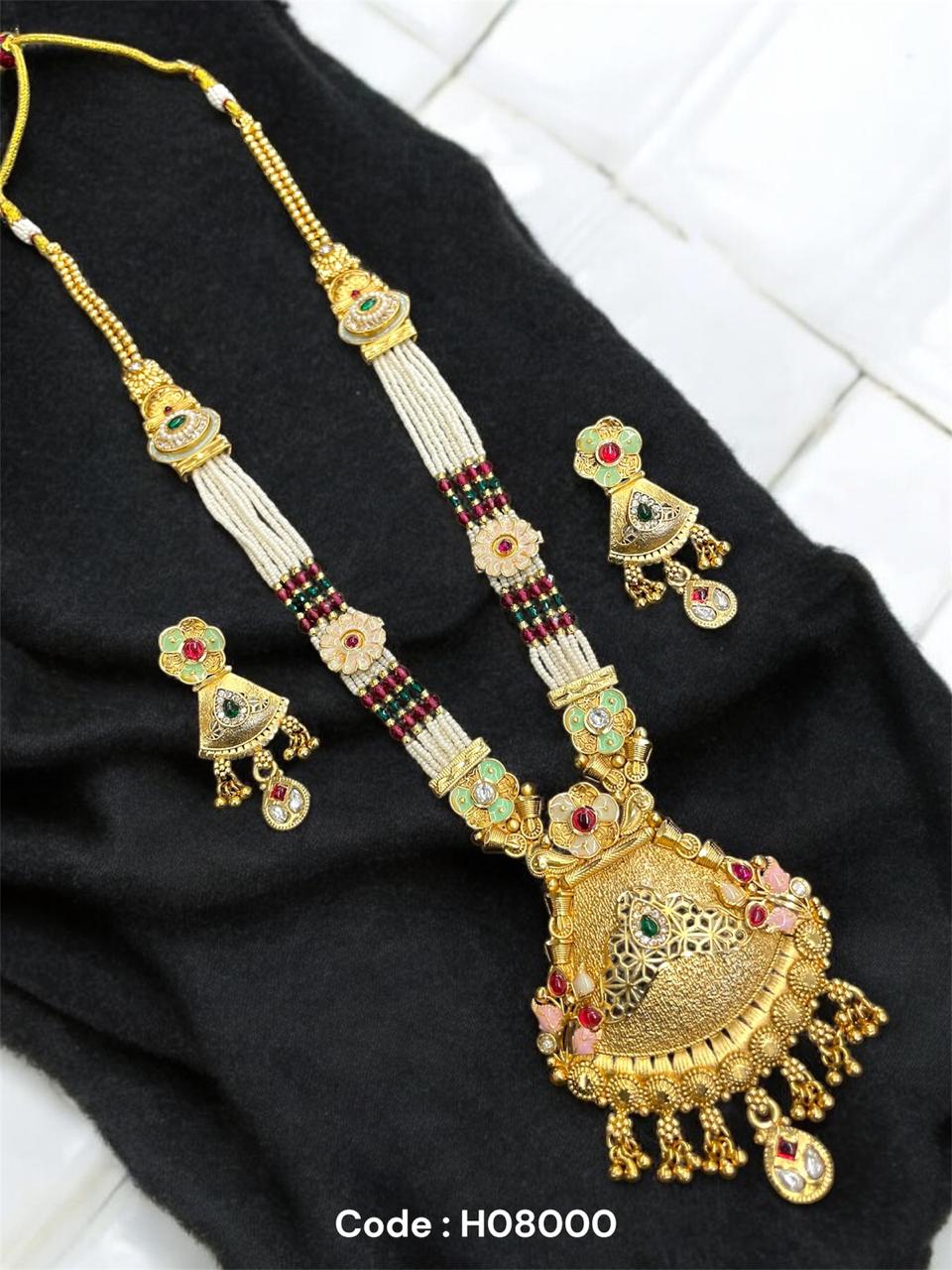 Tribal Long Haram Rajwadi Jewellery Set