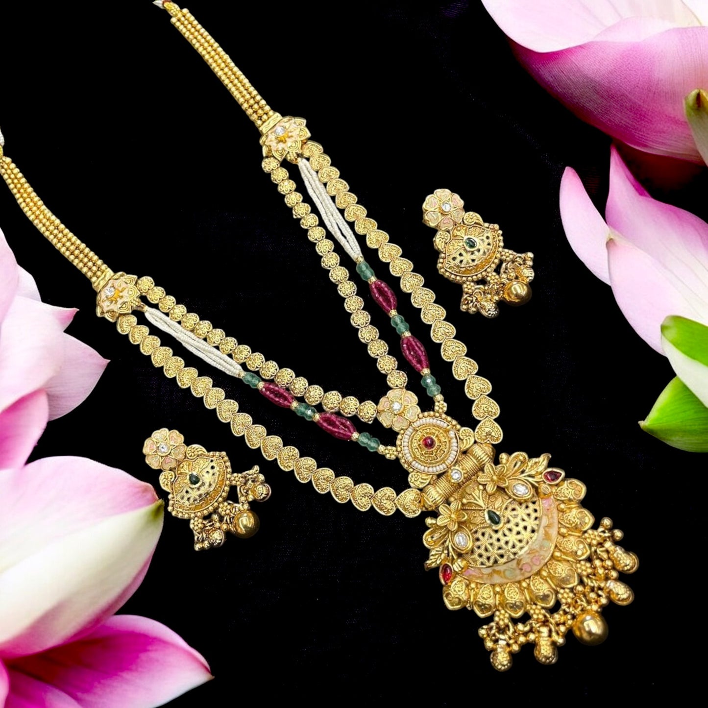 Tribal Long Haram Rajwadi Jewellery Set