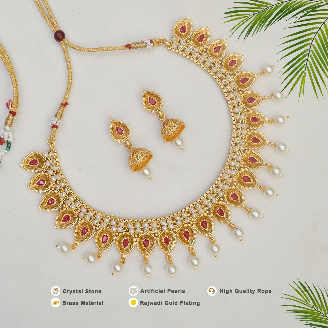 Graceful Antique Gold Plated Necklace Set