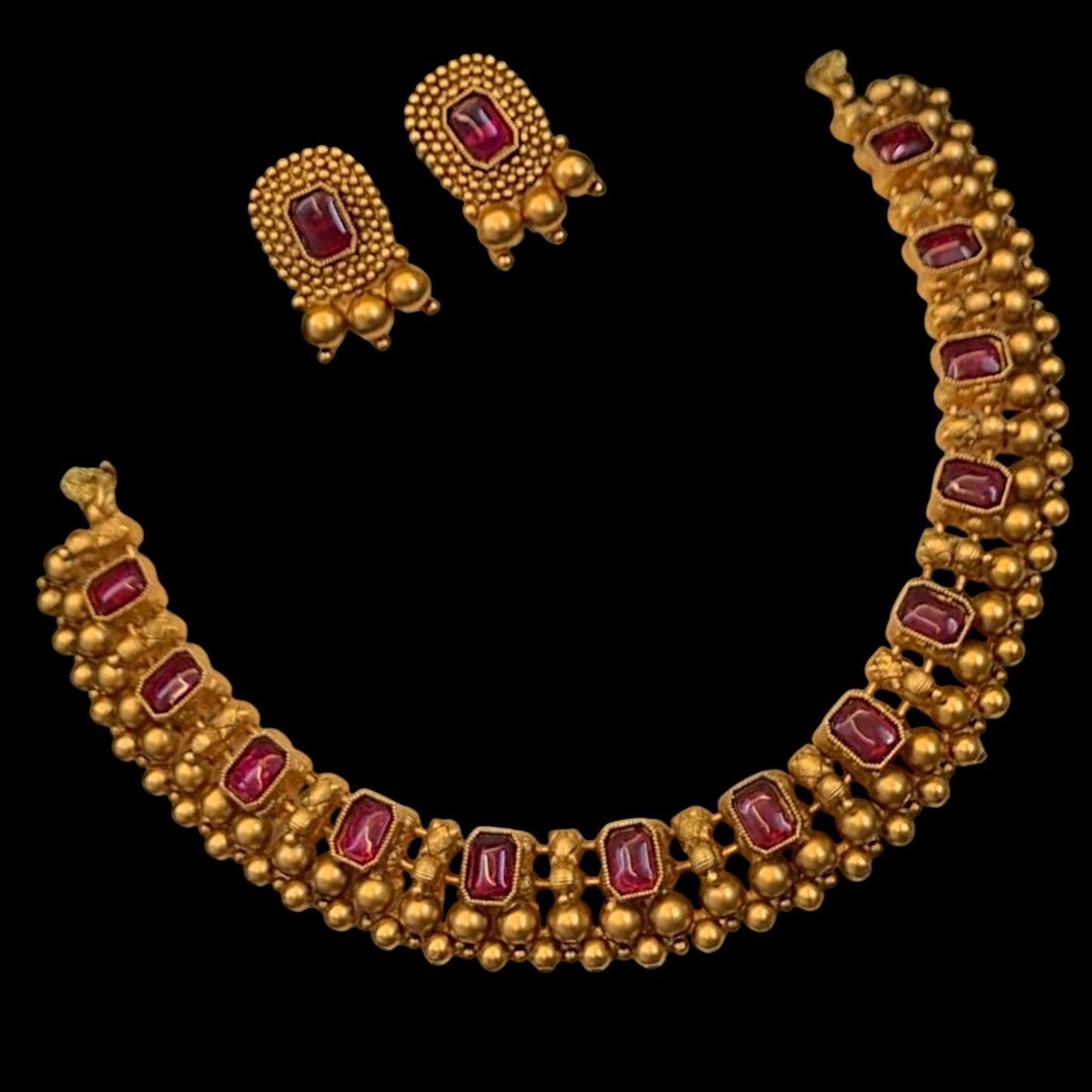 Rajwadi Plating Brass Necklace Set: Unveiling Majestic Splendor
