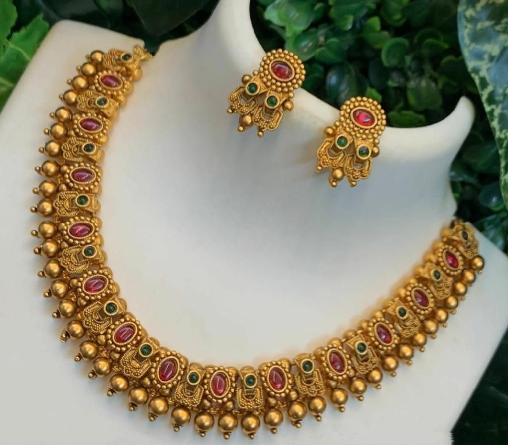 Rajwadi Plating Brass Necklace Set