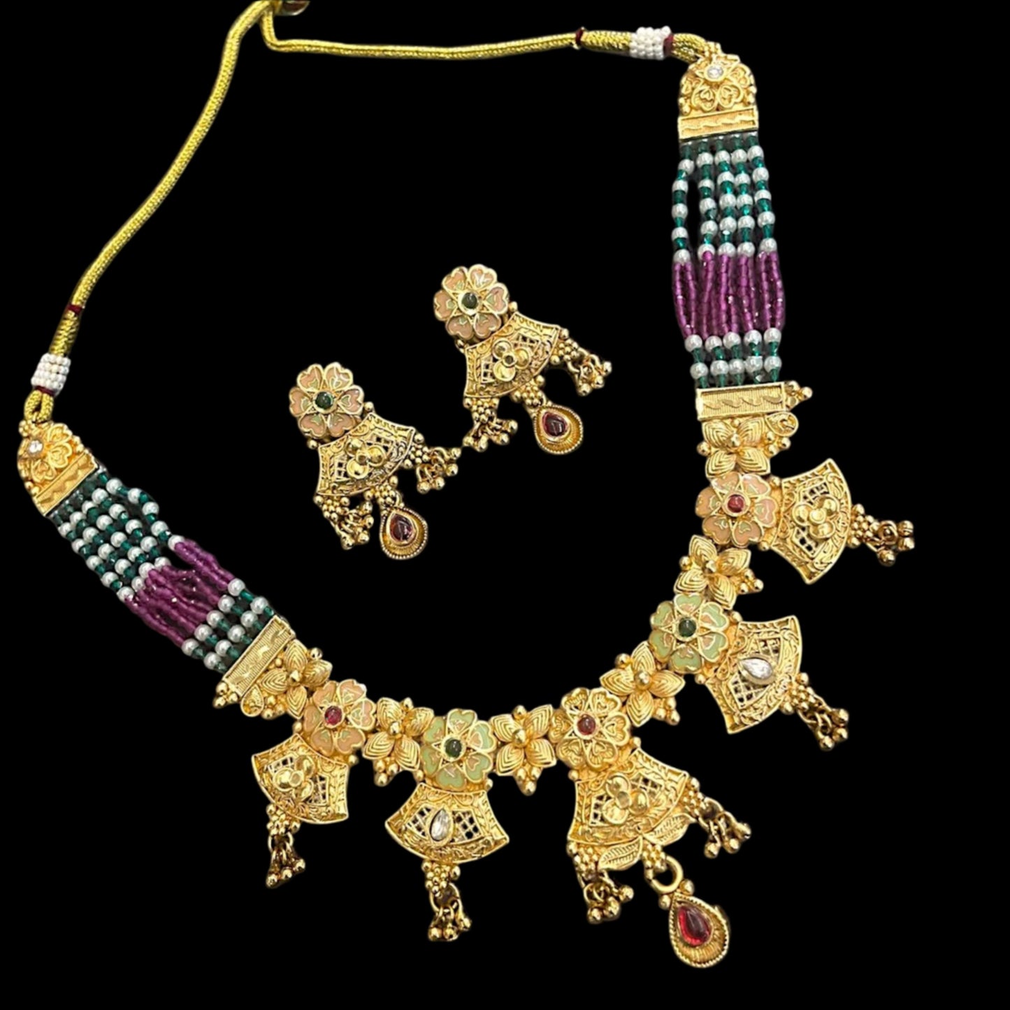 Antique Godly Figures Inspired Ethnic Necklace Set