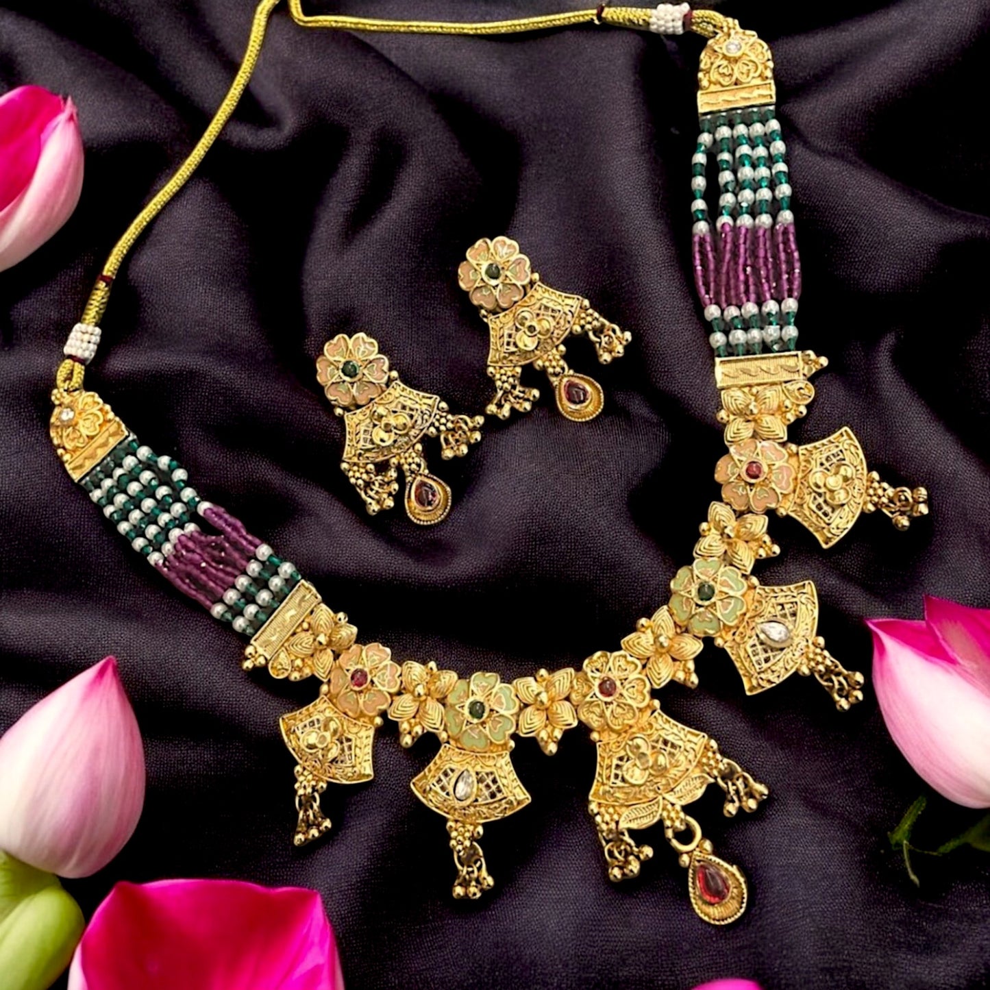 Antique Godly Figures Inspired Ethnic Necklace Set