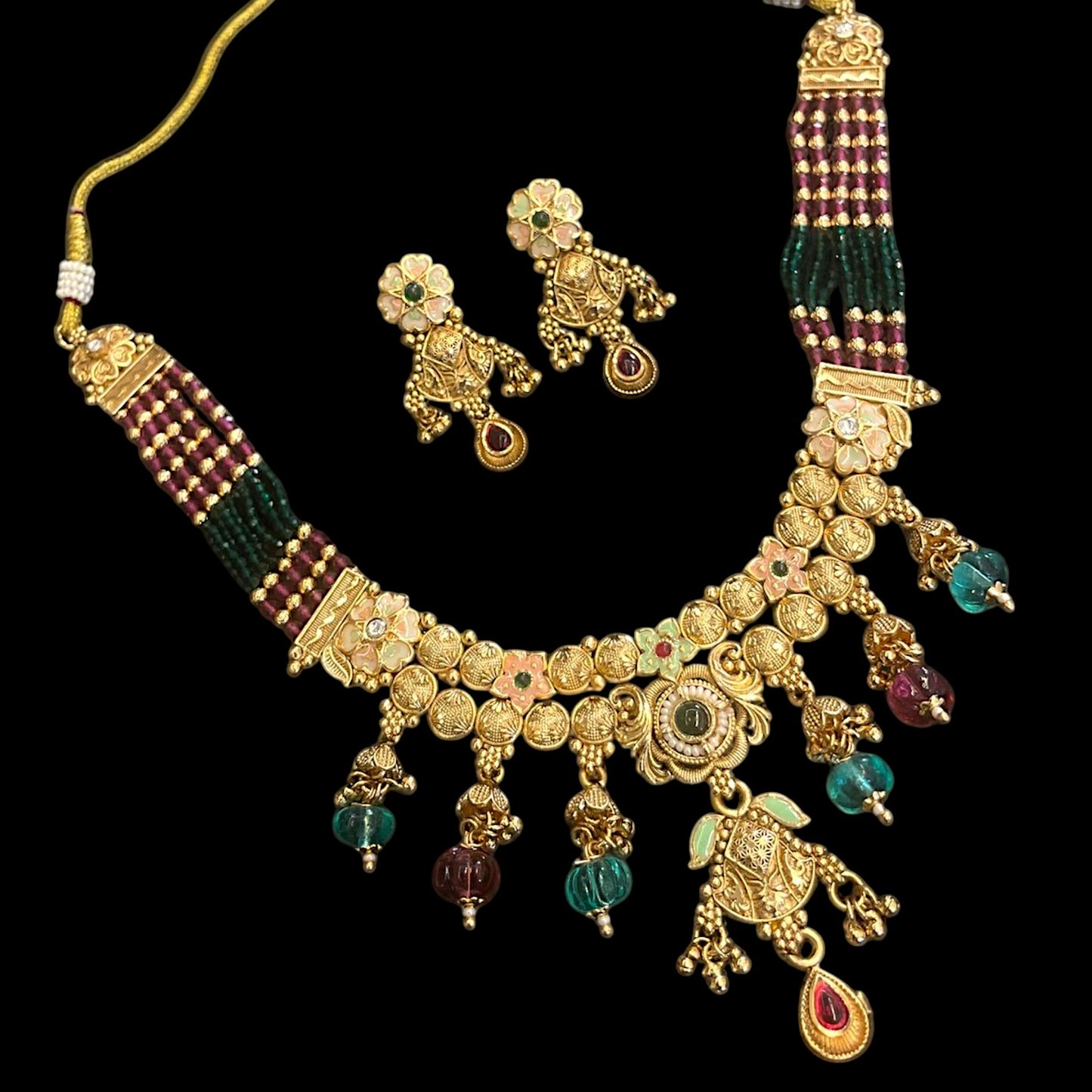 Antique Godly Figures Inspired Ethnic Necklace Set