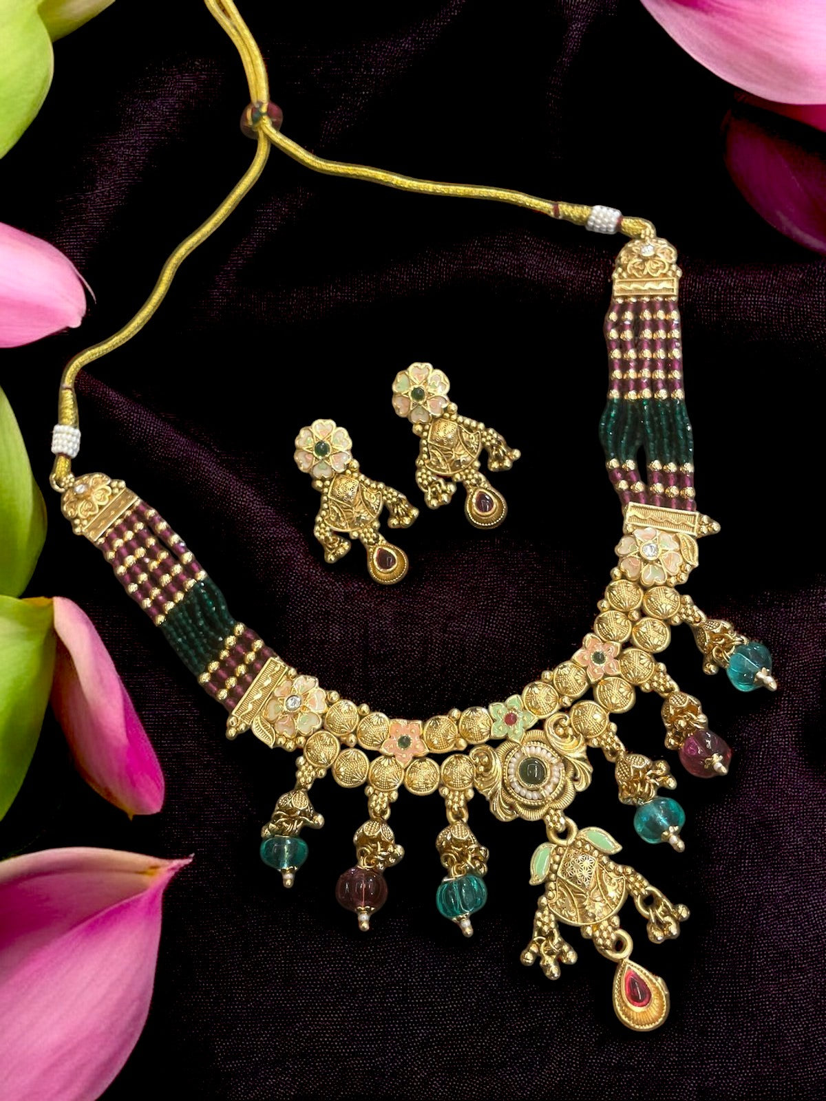 Antique Godly Figures Inspired Ethnic Necklace Set