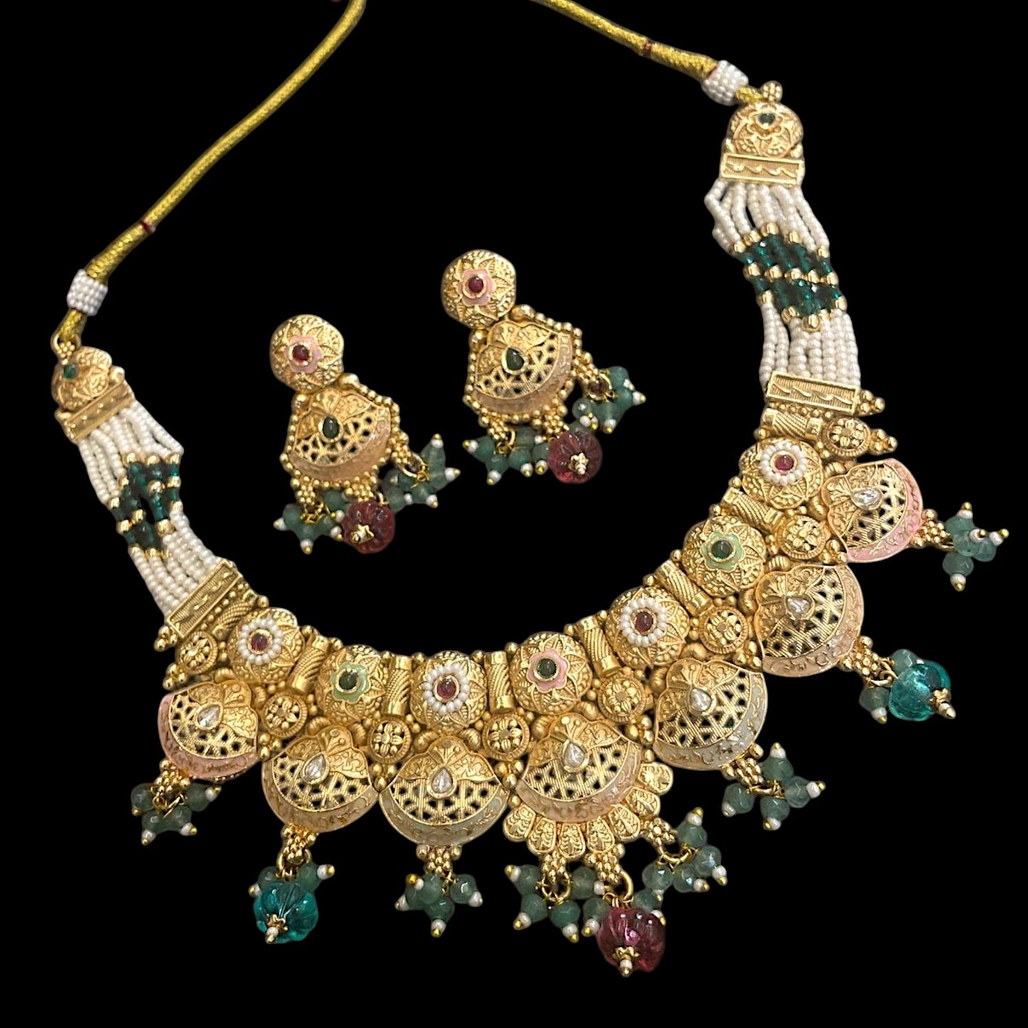 Antique Godly Figures Inspired Ethnic Necklace Set