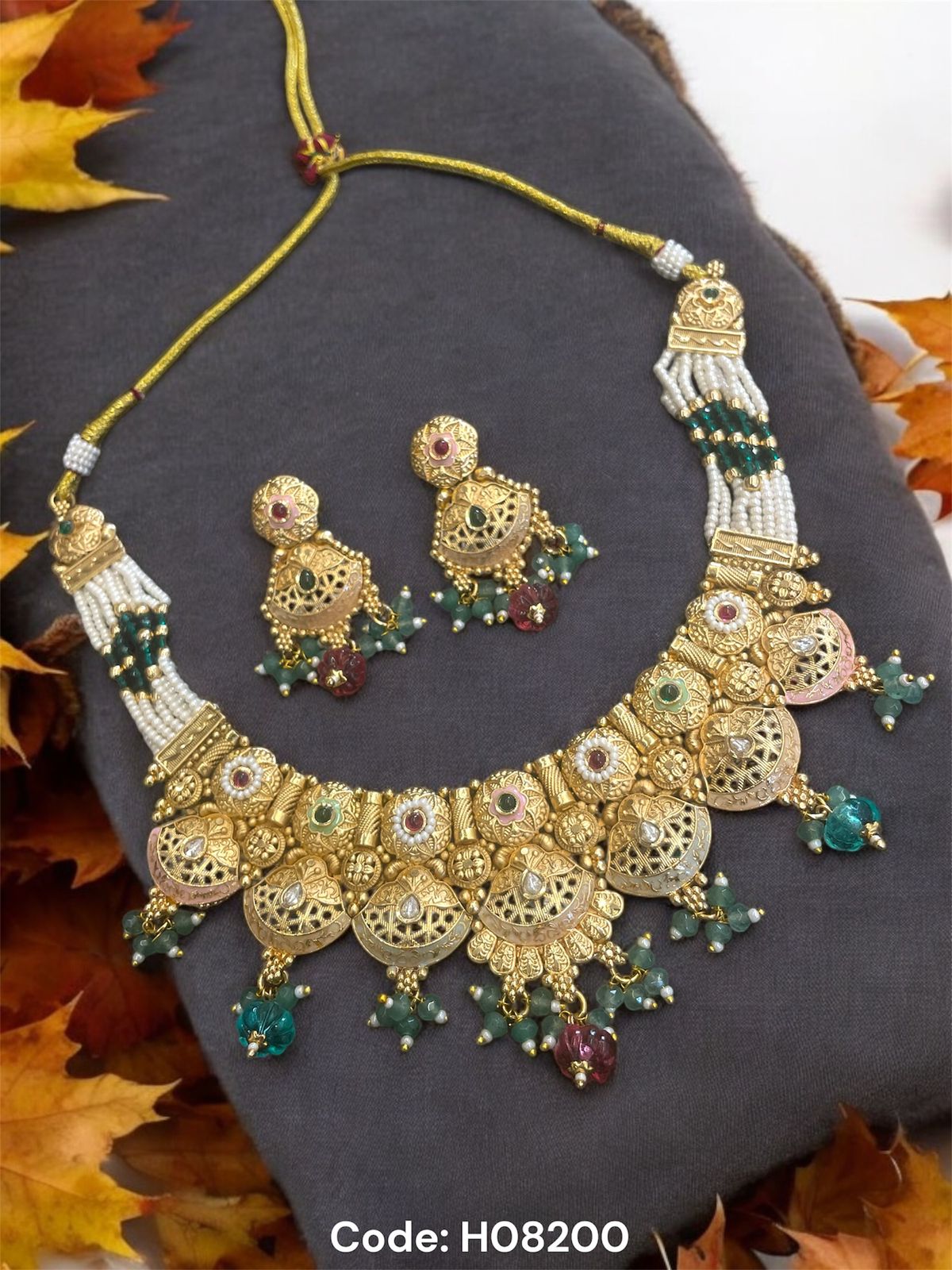 Antique Godly Figures Inspired Ethnic Necklace Set