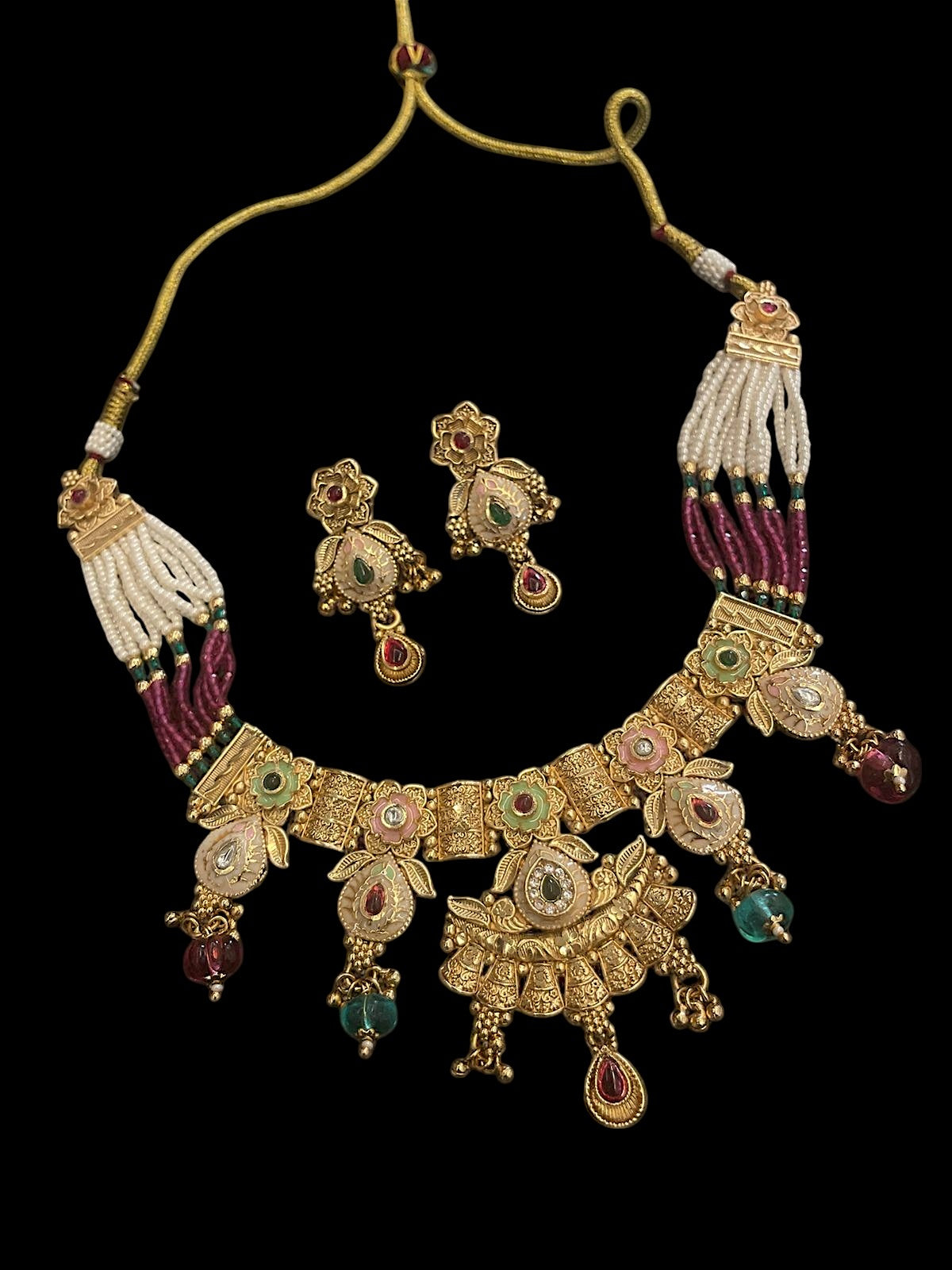 Antique Godly Figures Inspired Ethnic Necklace Set
