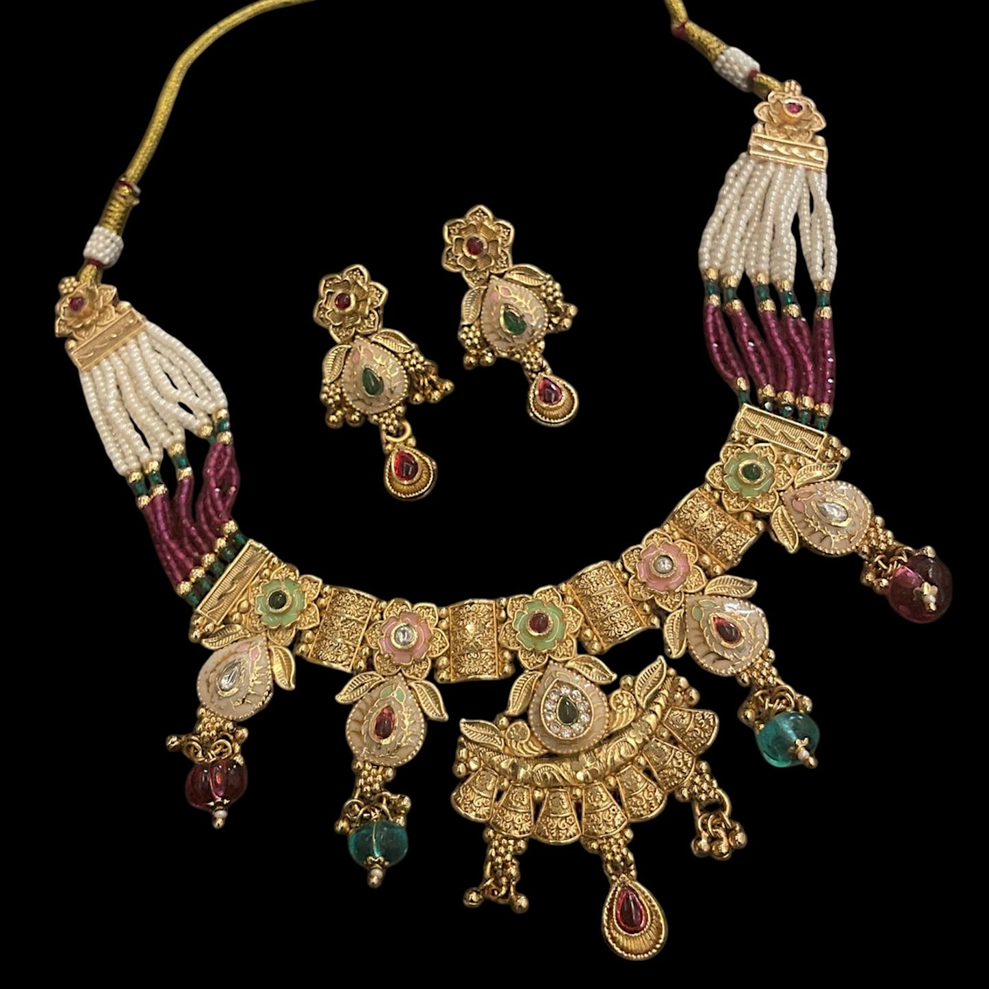Antique Godly Figures Inspired Ethnic Necklace Set