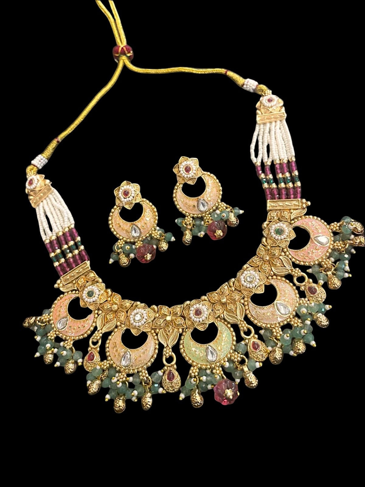 Antique Godly Figures Inspired Ethnic Necklace Set