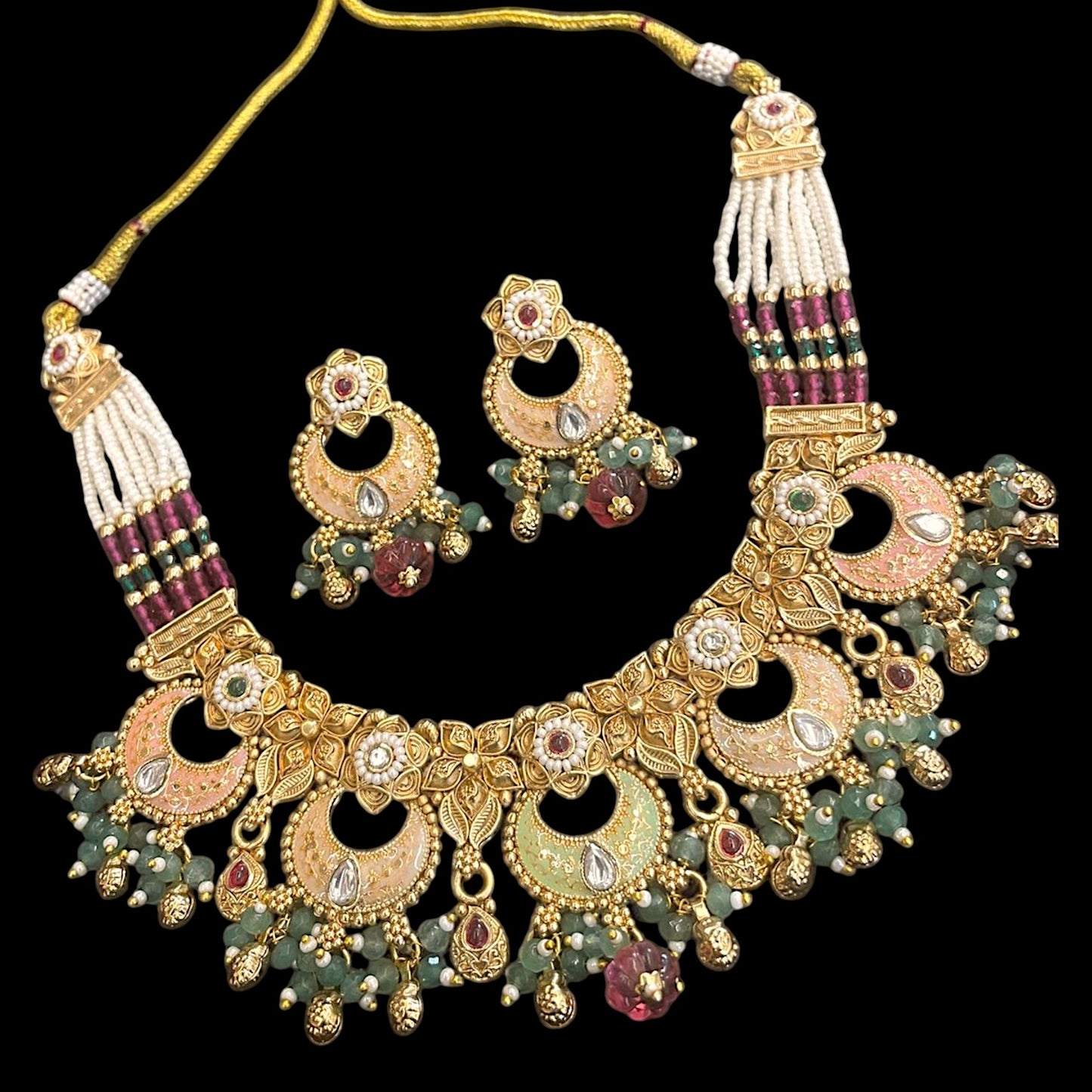 Antique Godly Figures Inspired Ethnic Necklace Set