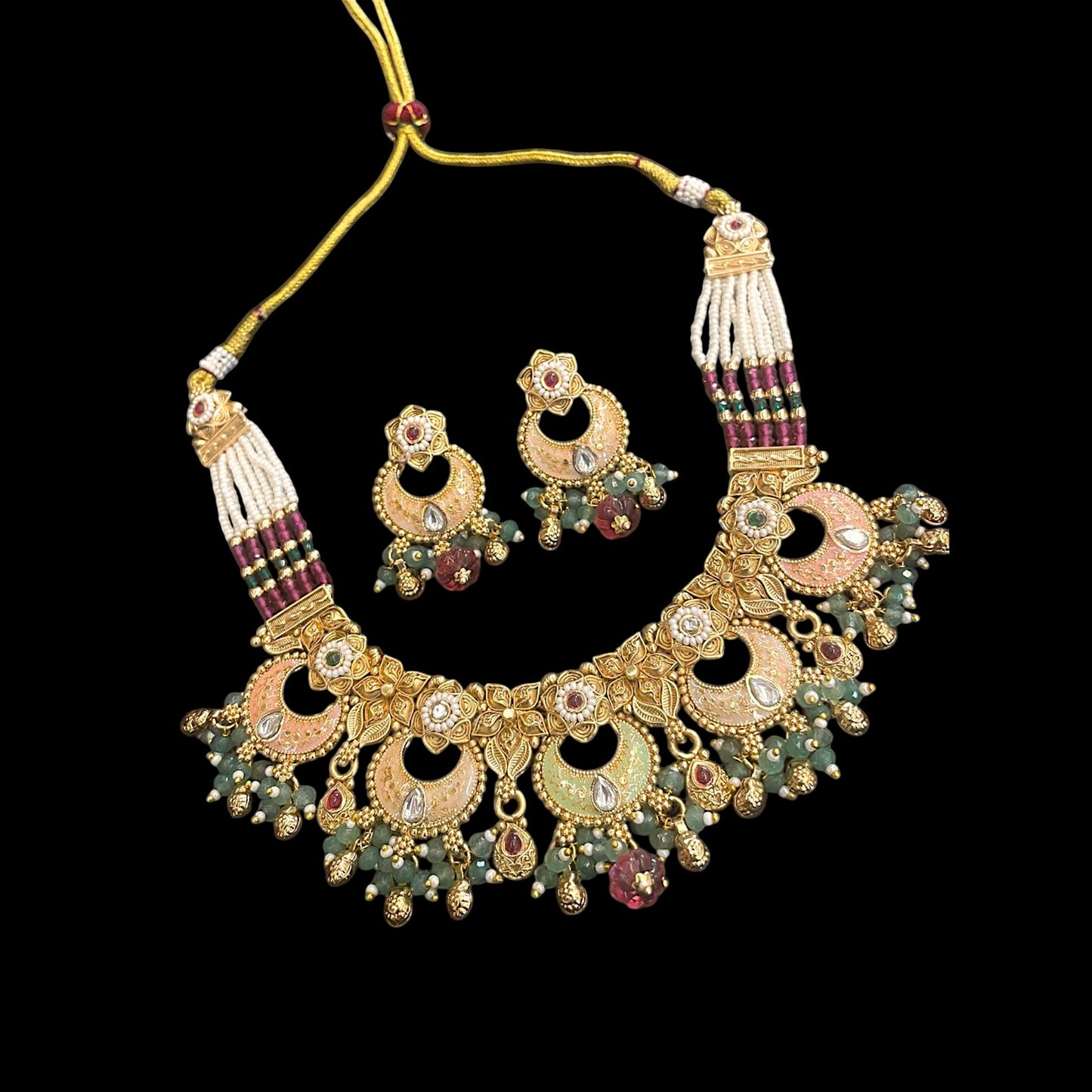 Antique Godly Figures Inspired Ethnic Necklace Set