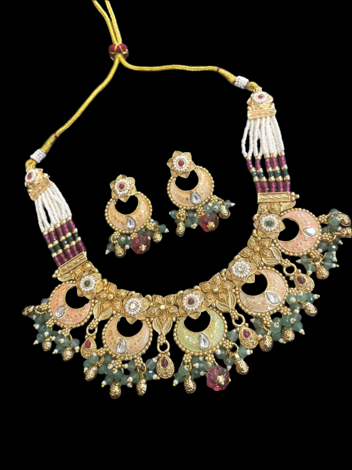 Antique Godly Figures Inspired Ethnic Necklace Set