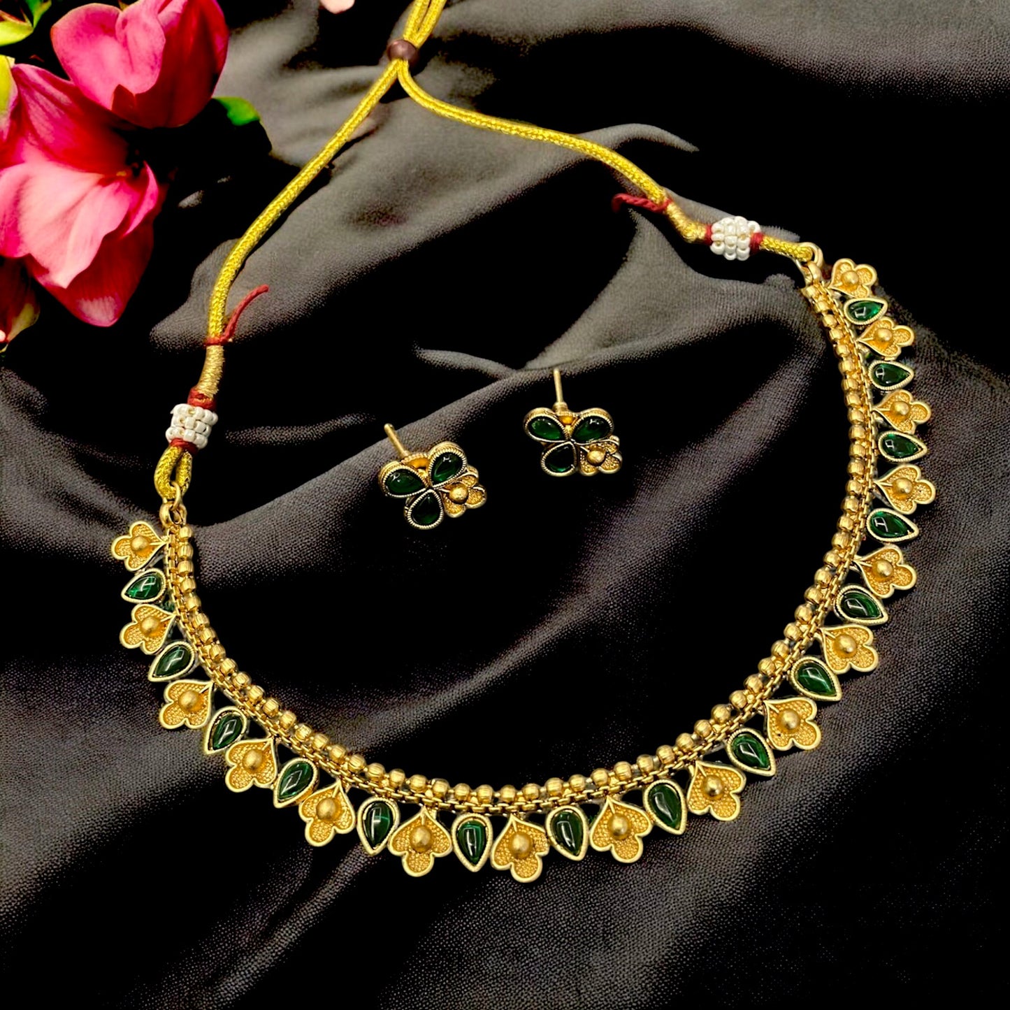 Enhance your style with our Antique Godly Figures Inspired Ethnic Necklace Set.