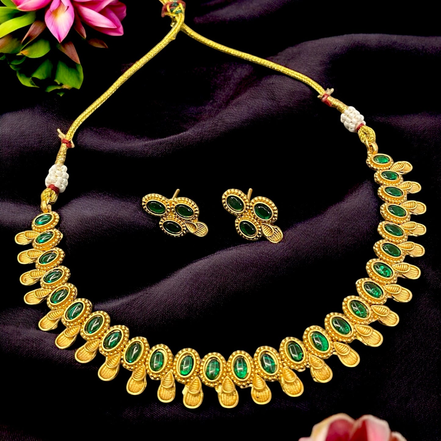 Elevate your style with our Antique Godly Figures Inspired Ethnic Necklace Set.