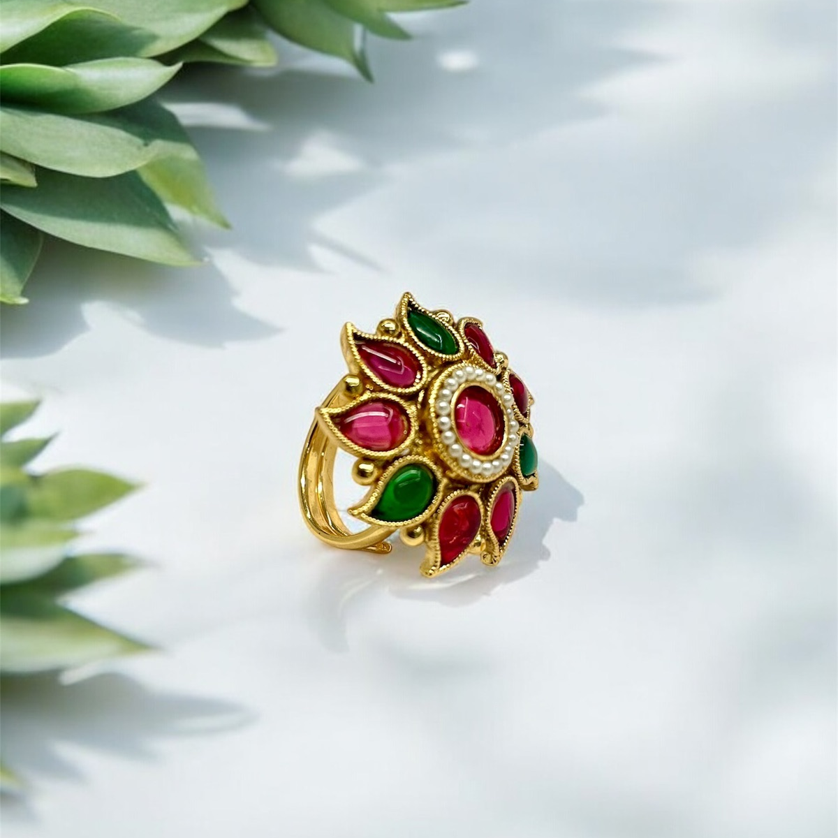 Dazzling Gold Plated Adjustable Ring – Custom Fit for Every Finger