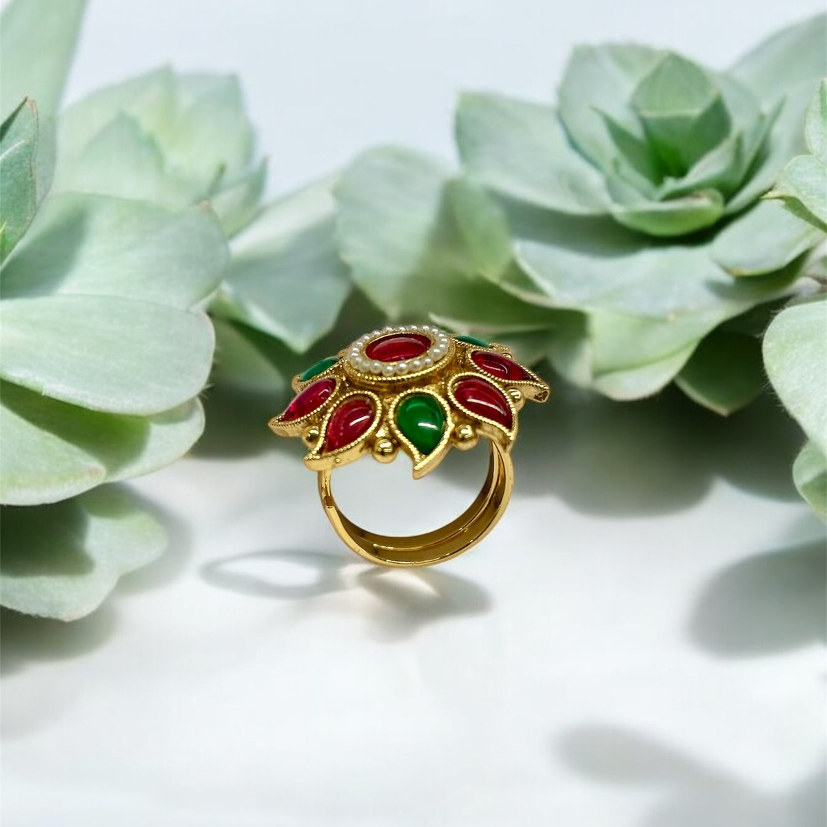 Dazzling Gold Plated Adjustable Ring – Custom Fit for Every Finger