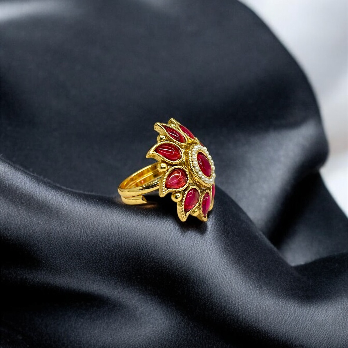 Trendy Gold Plated Adjustable Finger Ring – Fashion Meets Flexibility
