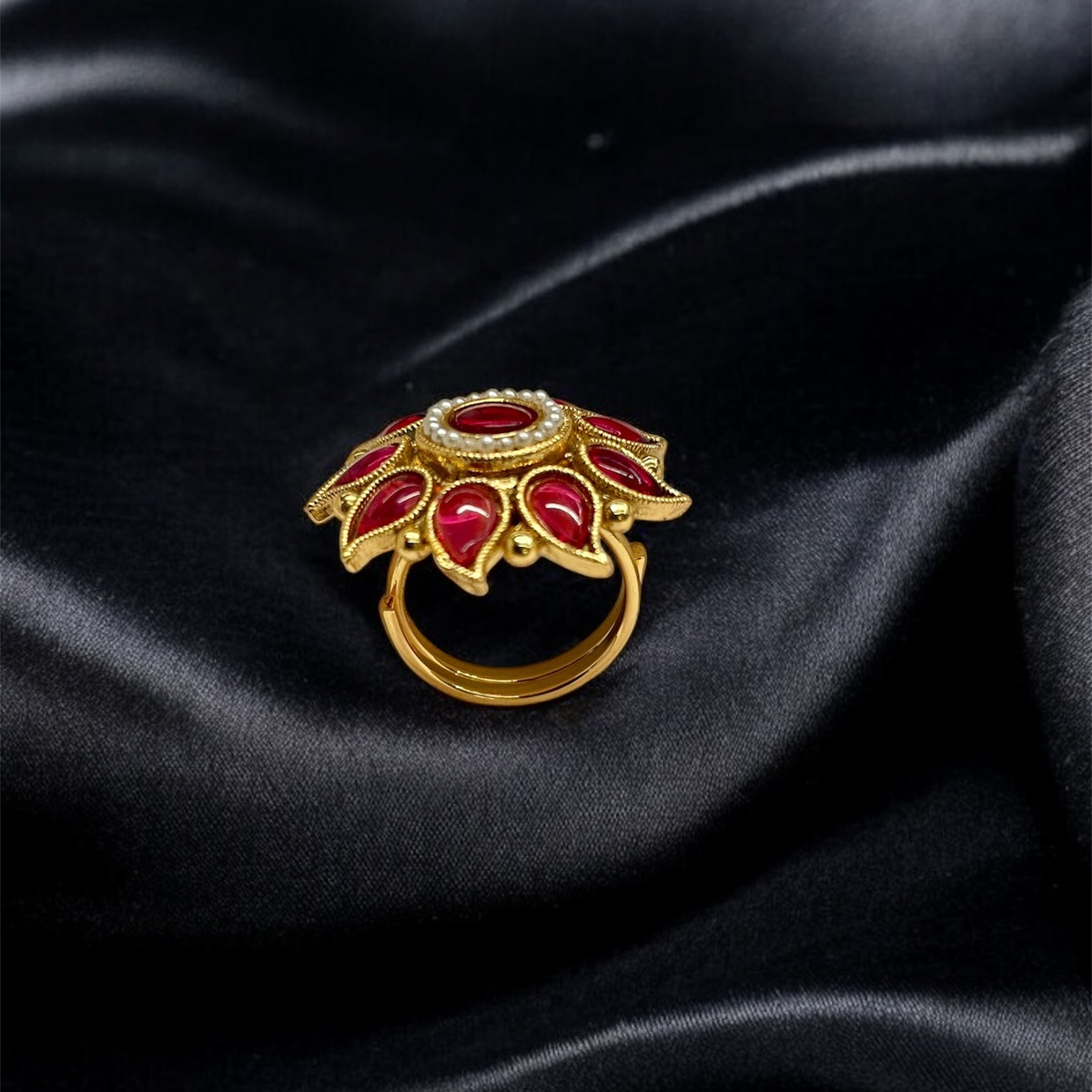 Trendy Gold Plated Adjustable Finger Ring – Fashion Meets Flexibility
