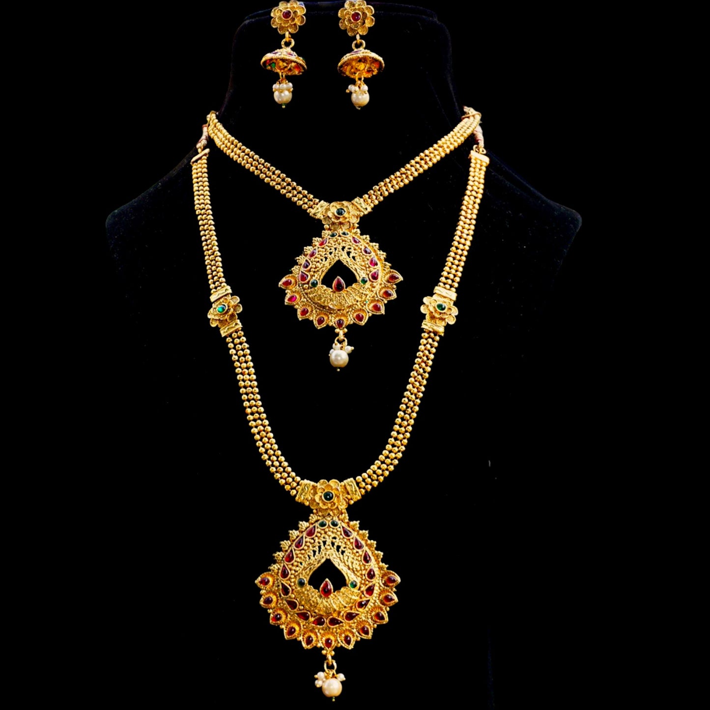 Flashy Green Maroon Haram Set