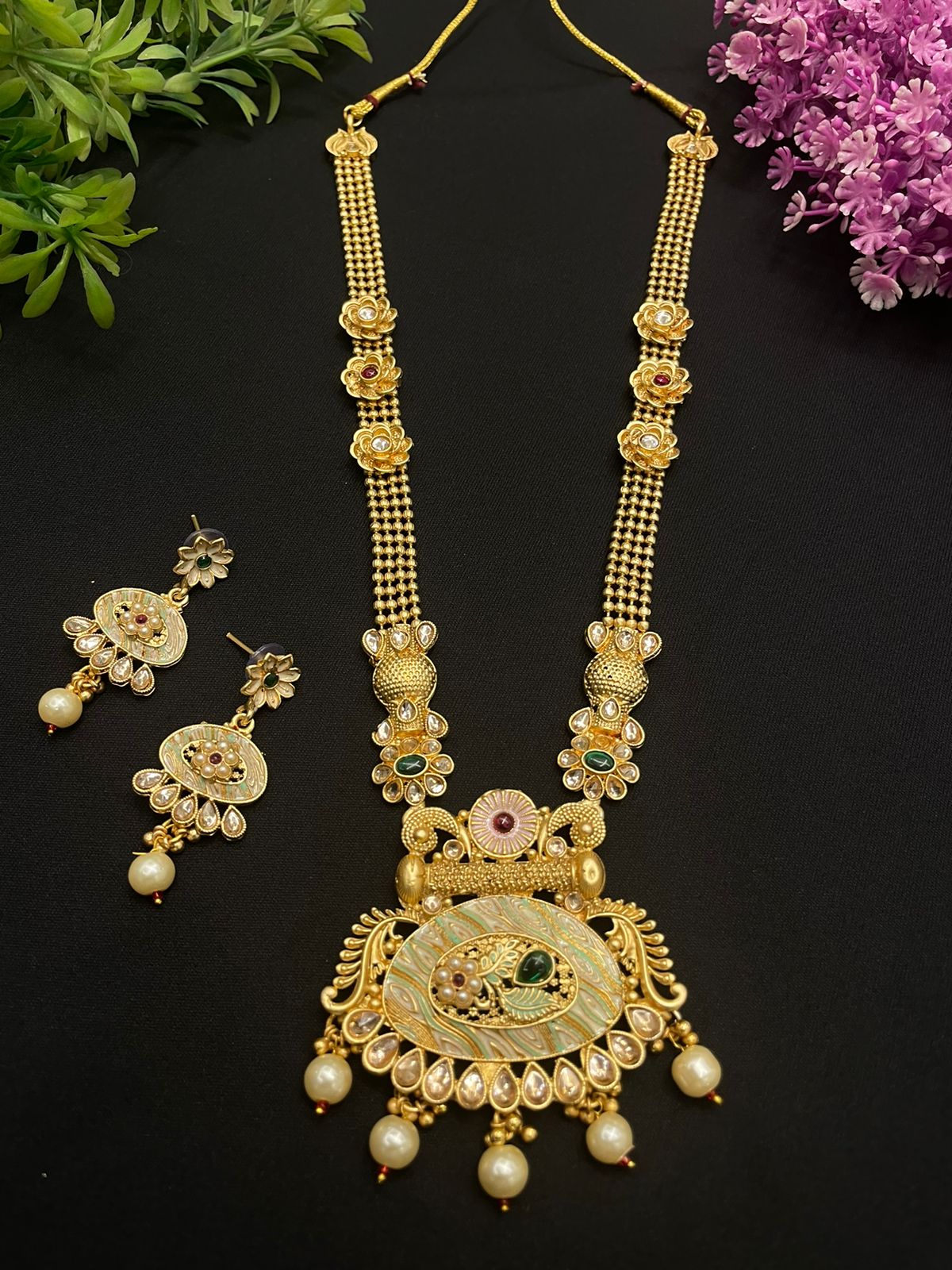 Elevate your style with our Antique Jewelry Long Necklace Set.