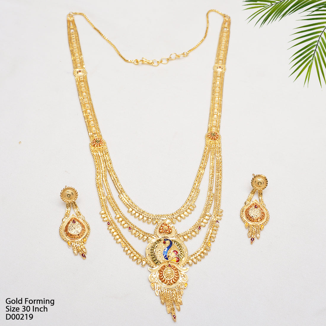 Forming Gold Layer Rani Haar with earring - Main Image