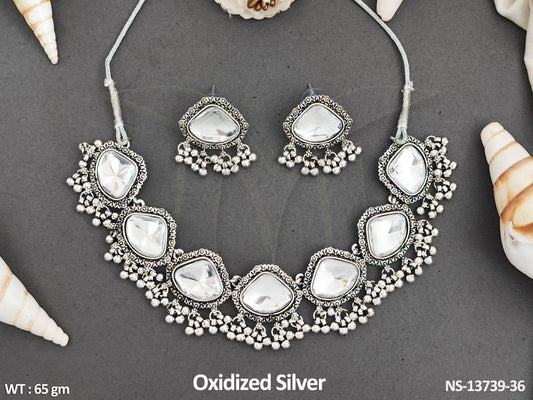 Touch of elegance to your wardrobe with our beautifully crafted Designer Short Necklace Set.