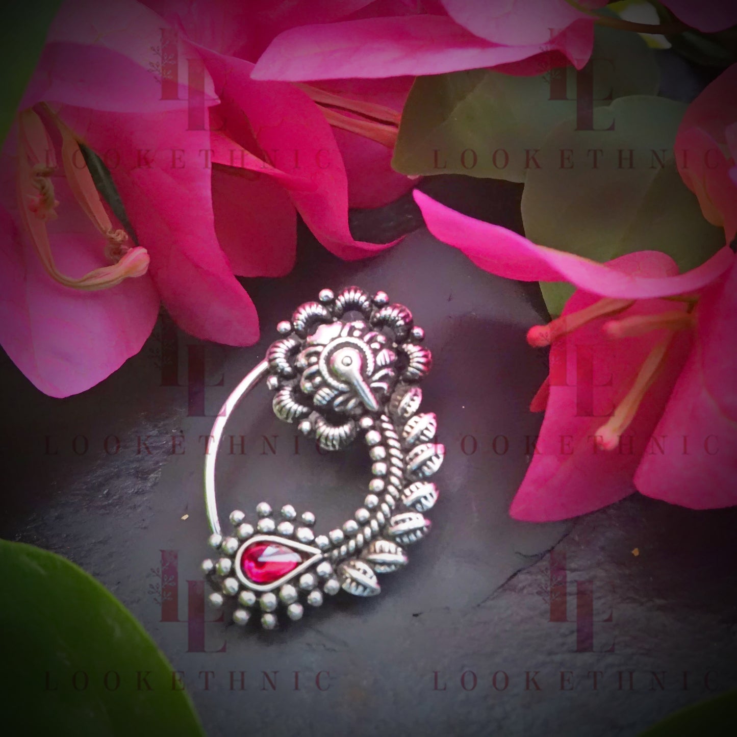 Silver Oxidized Nath For Women