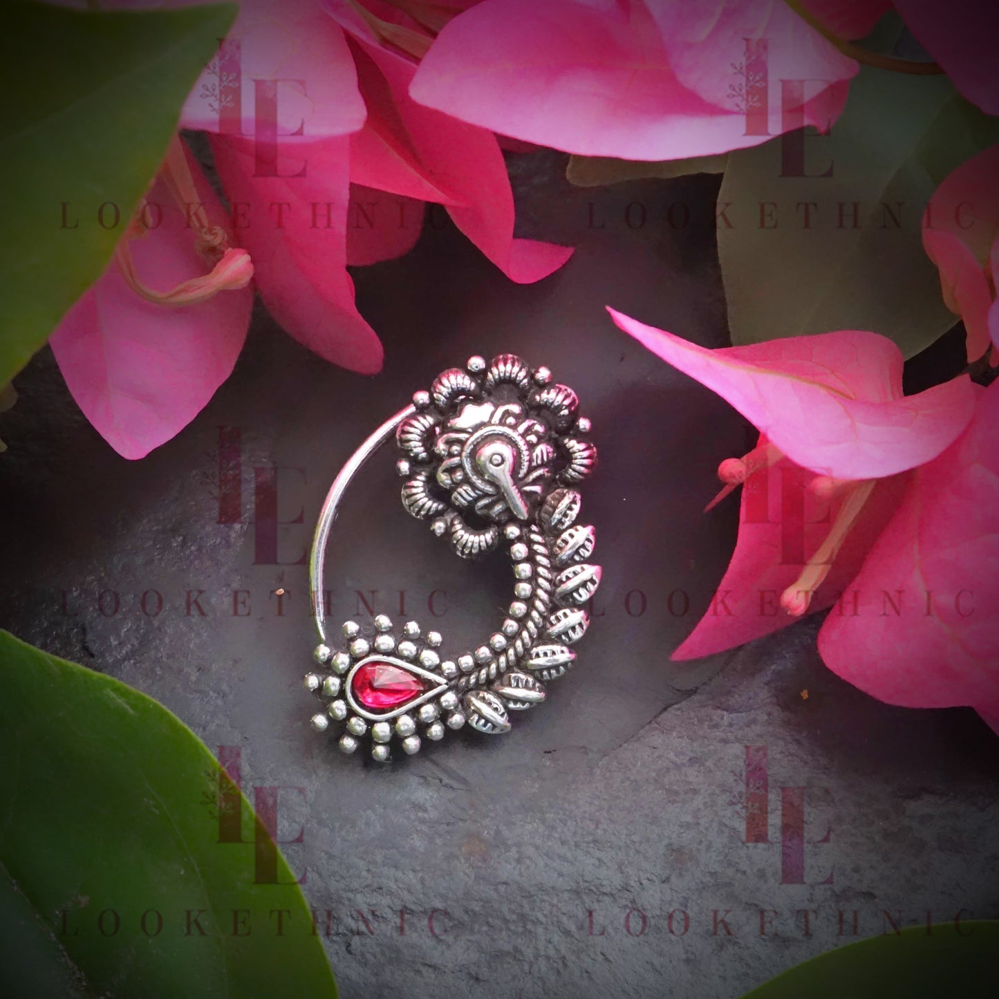 Silver Oxidized Nath For Women