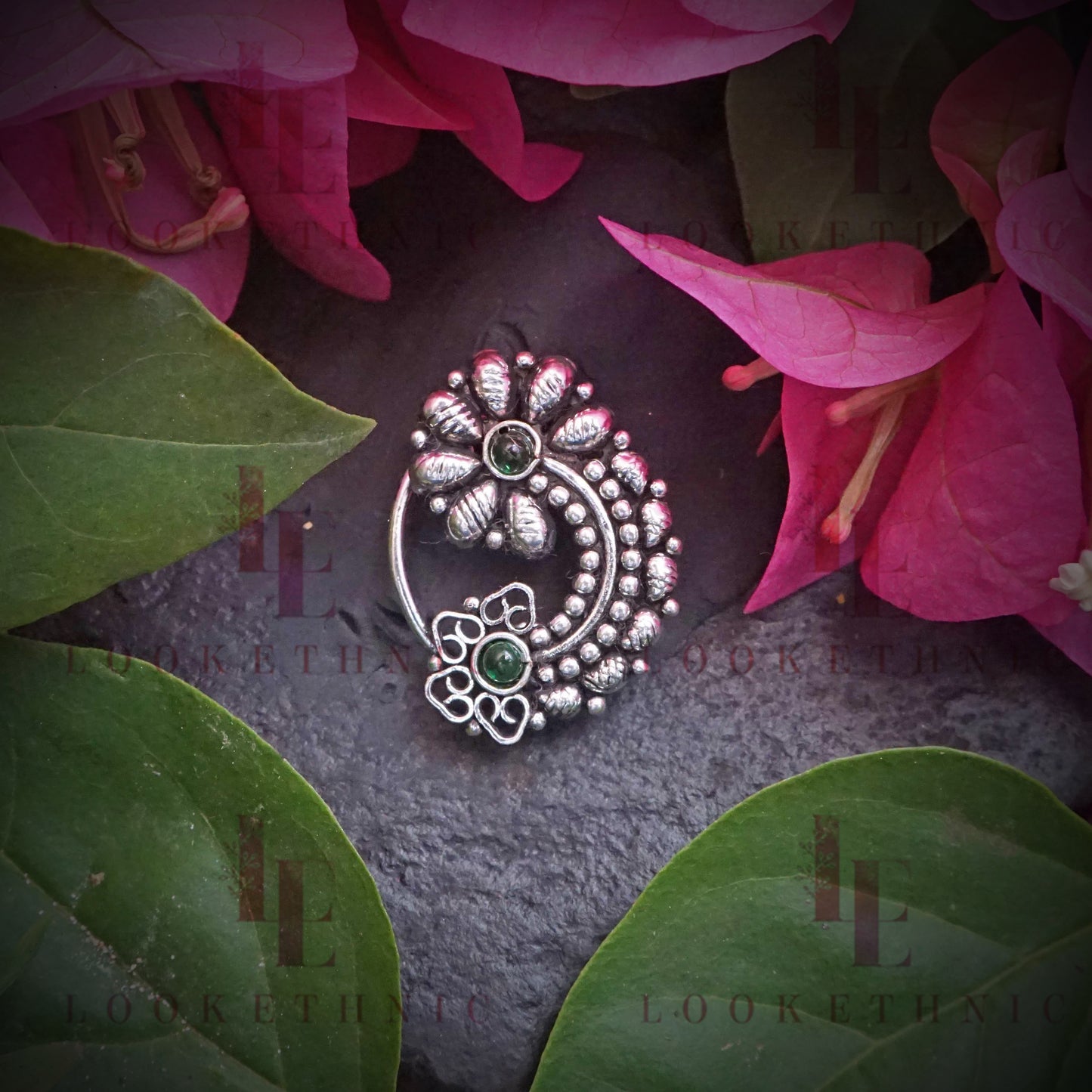 Traditional Silver Oxidized Nath