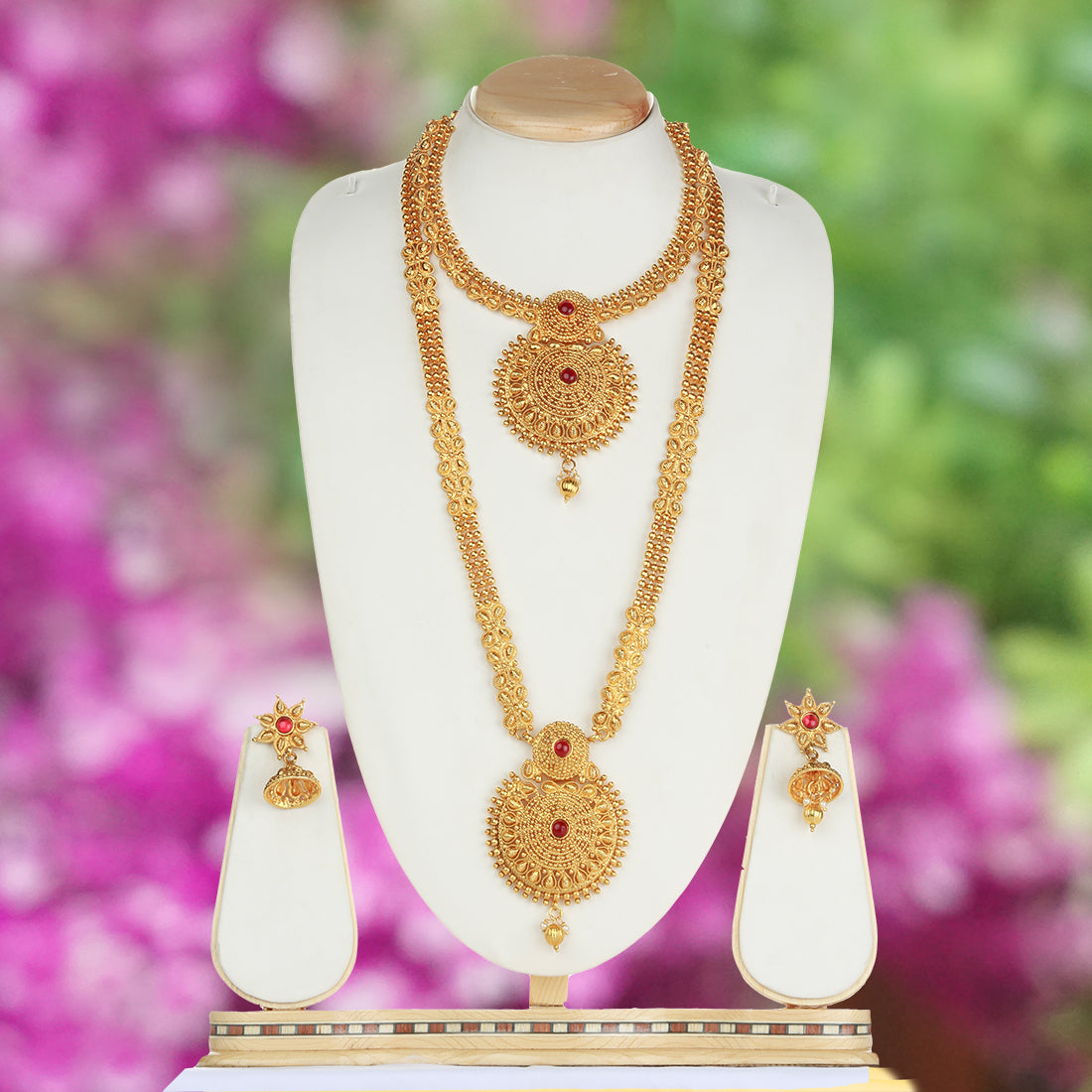 Shiny Maroon Color Haram Set For Women