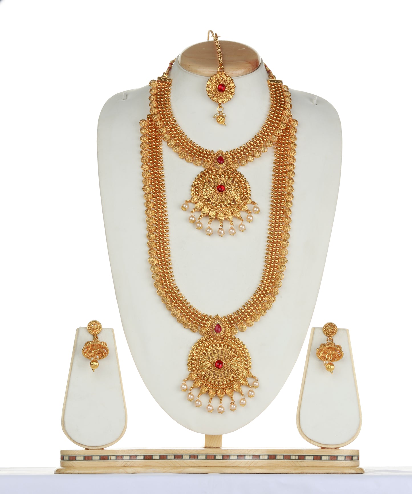 Shiny Maroon Color Haram Set For Women