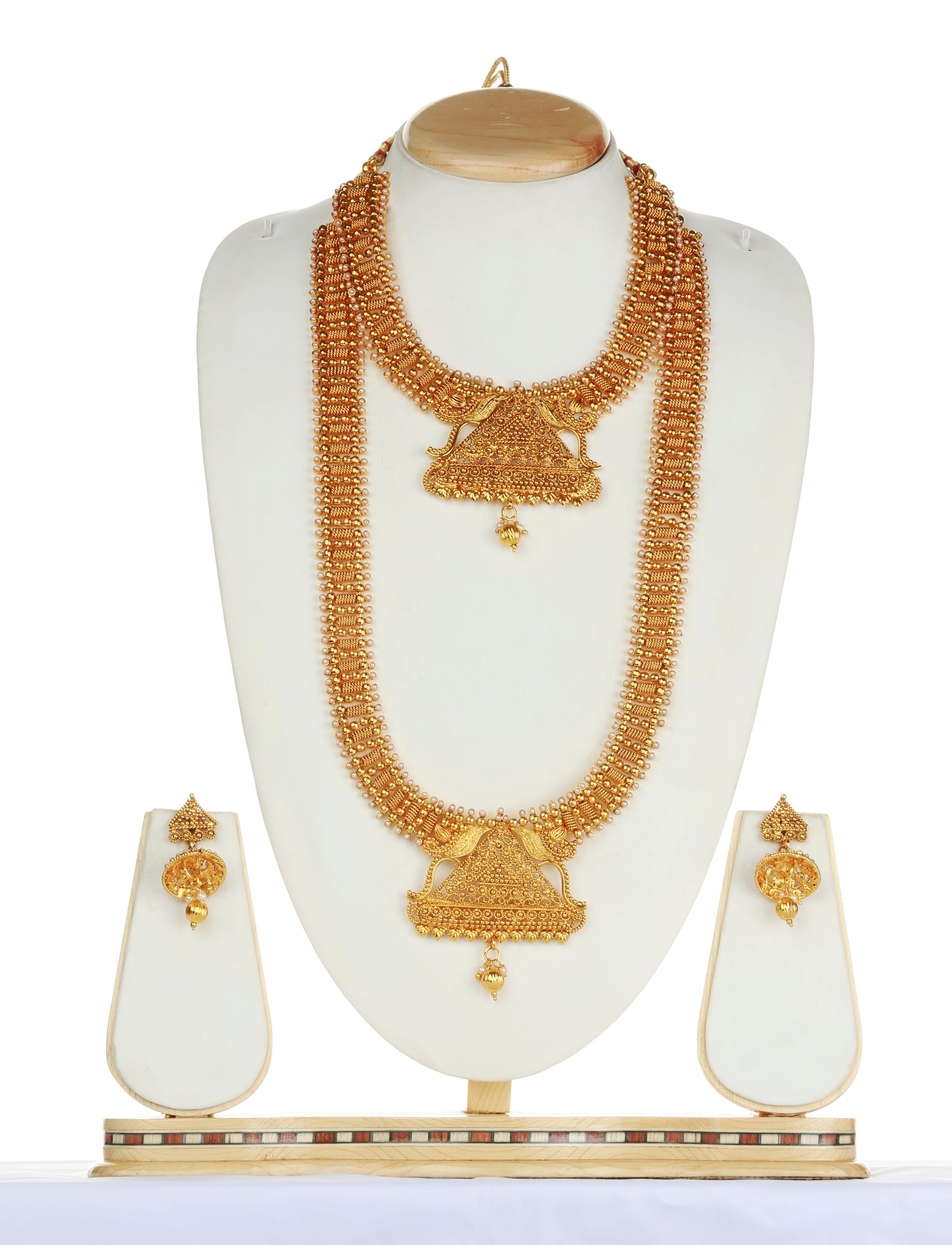 Trangle Shape White Color Haram Set For Women