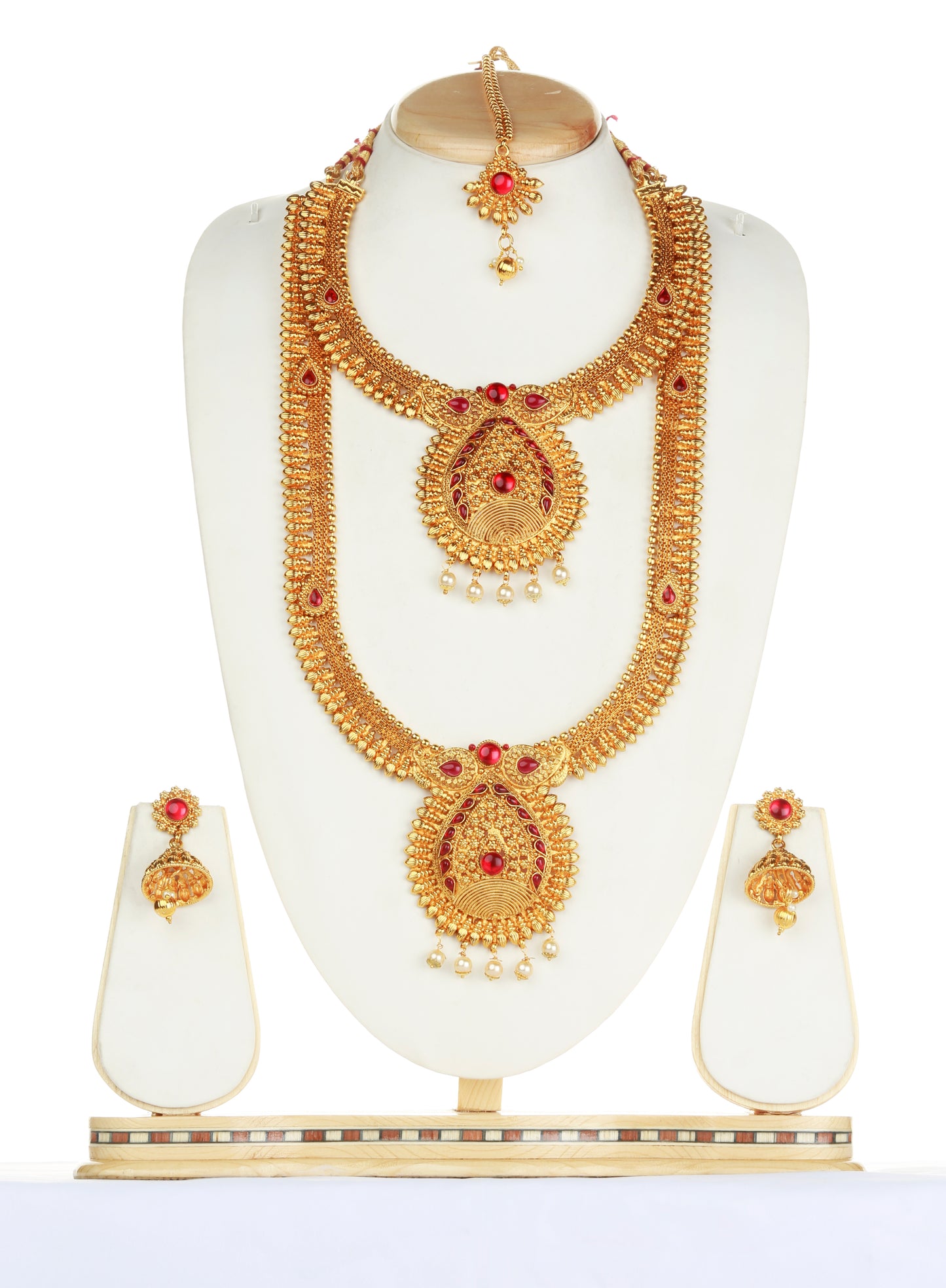 South Indian Maroon Color Haram Set