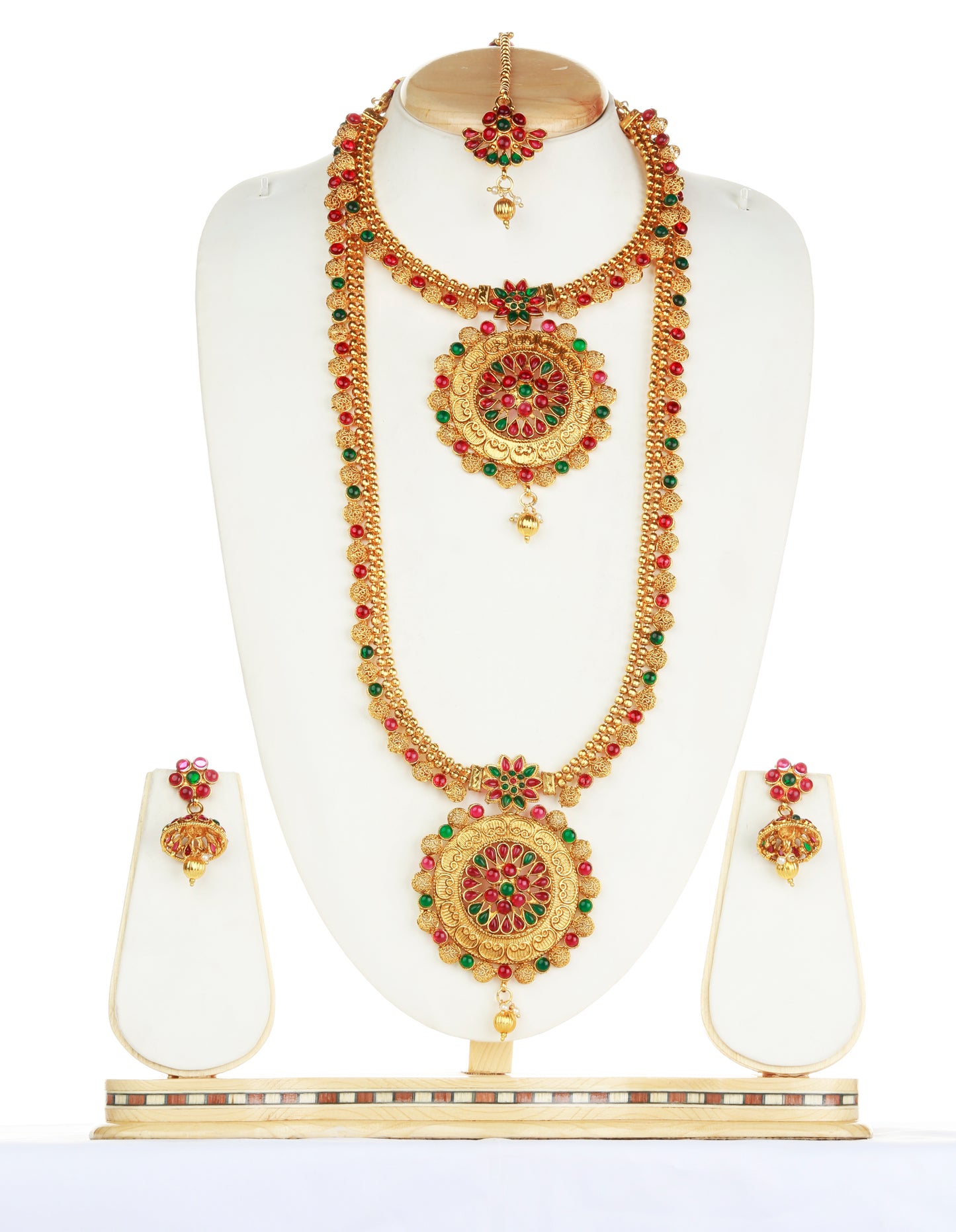 Latest Green Maroon Color Haram Set