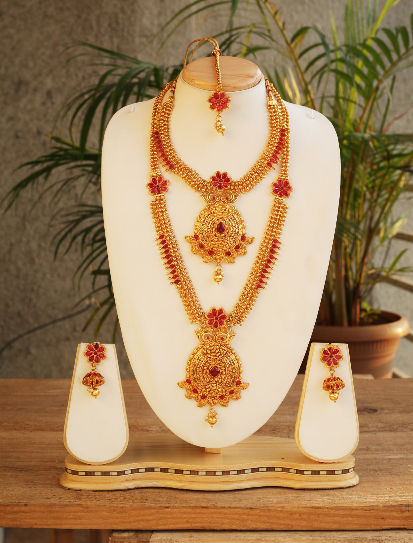 Peacock Design Maroon Color Haram Set