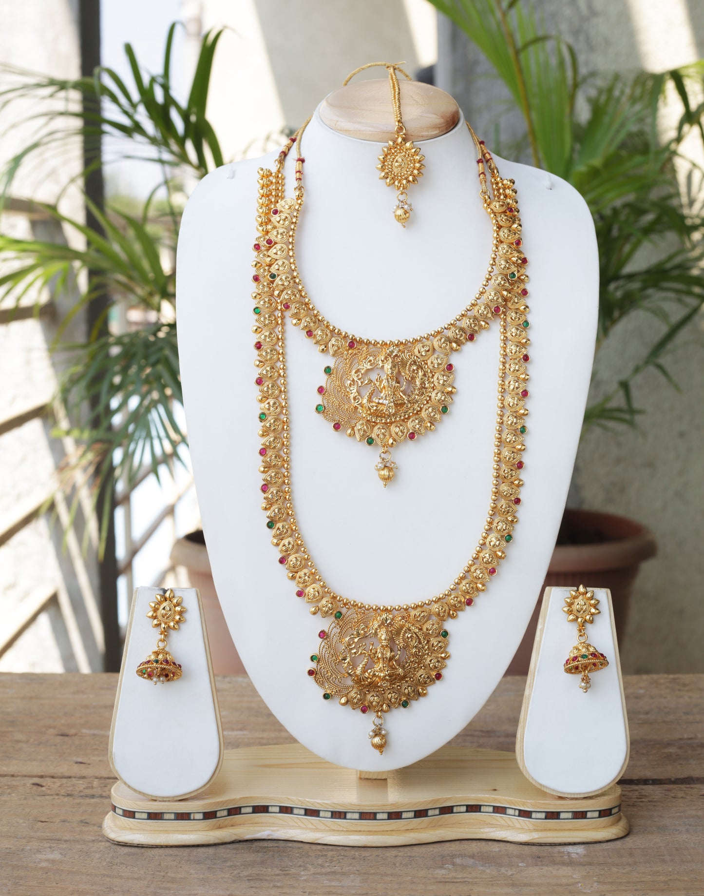 Shiny Laxmi Design Green Maroon Color Haram Set