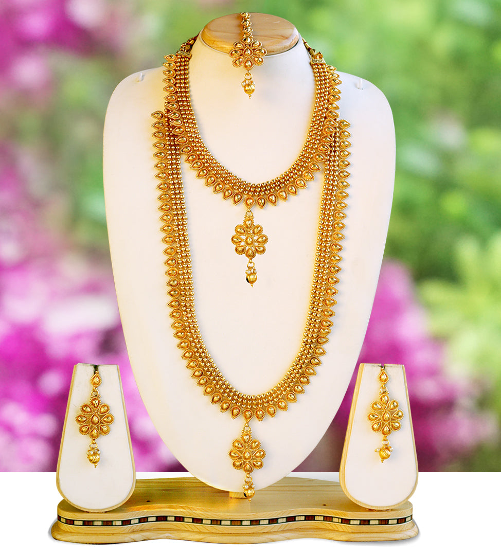 Golden Color Haram Set For Women