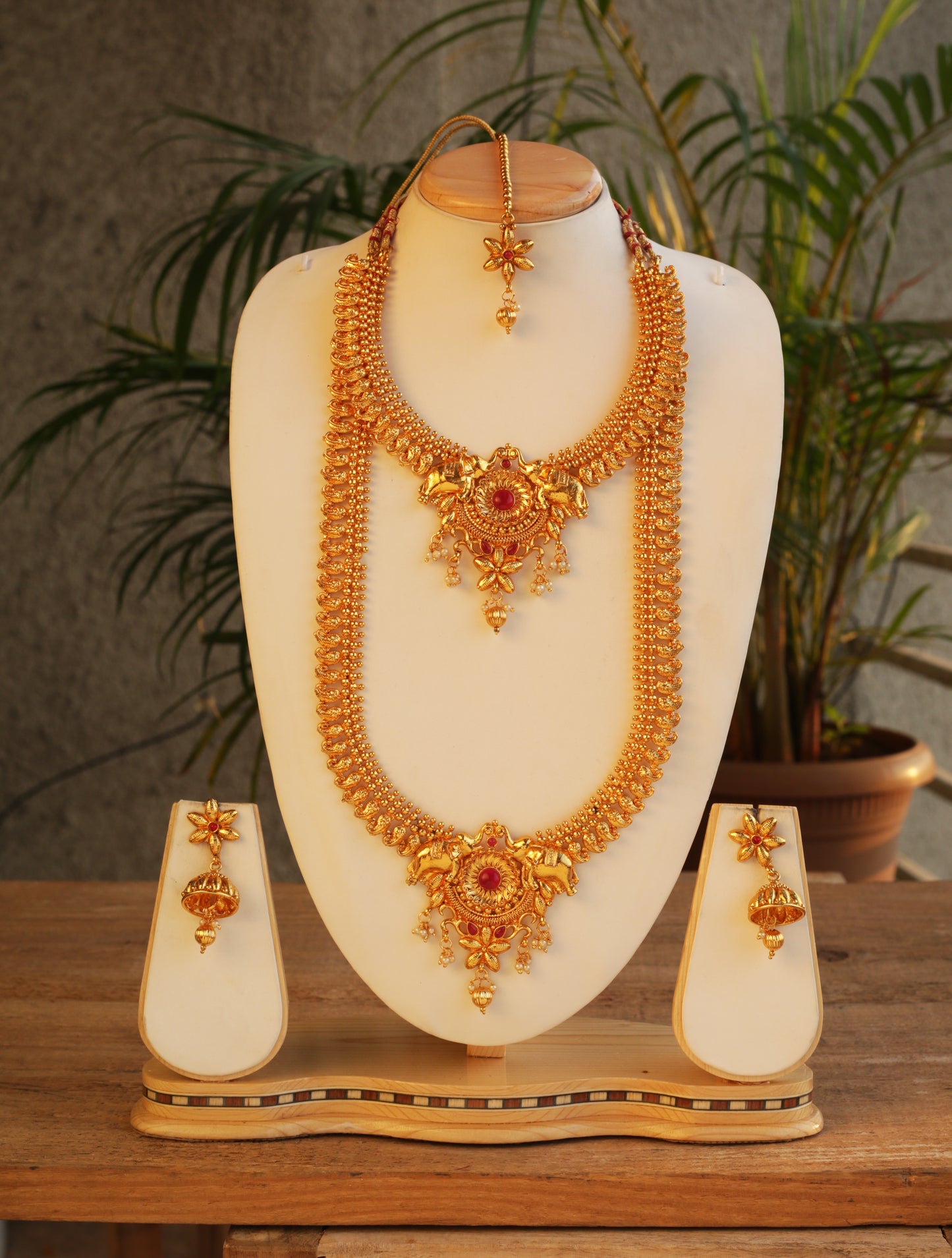 Hathi Design Maroon Color Haram Set