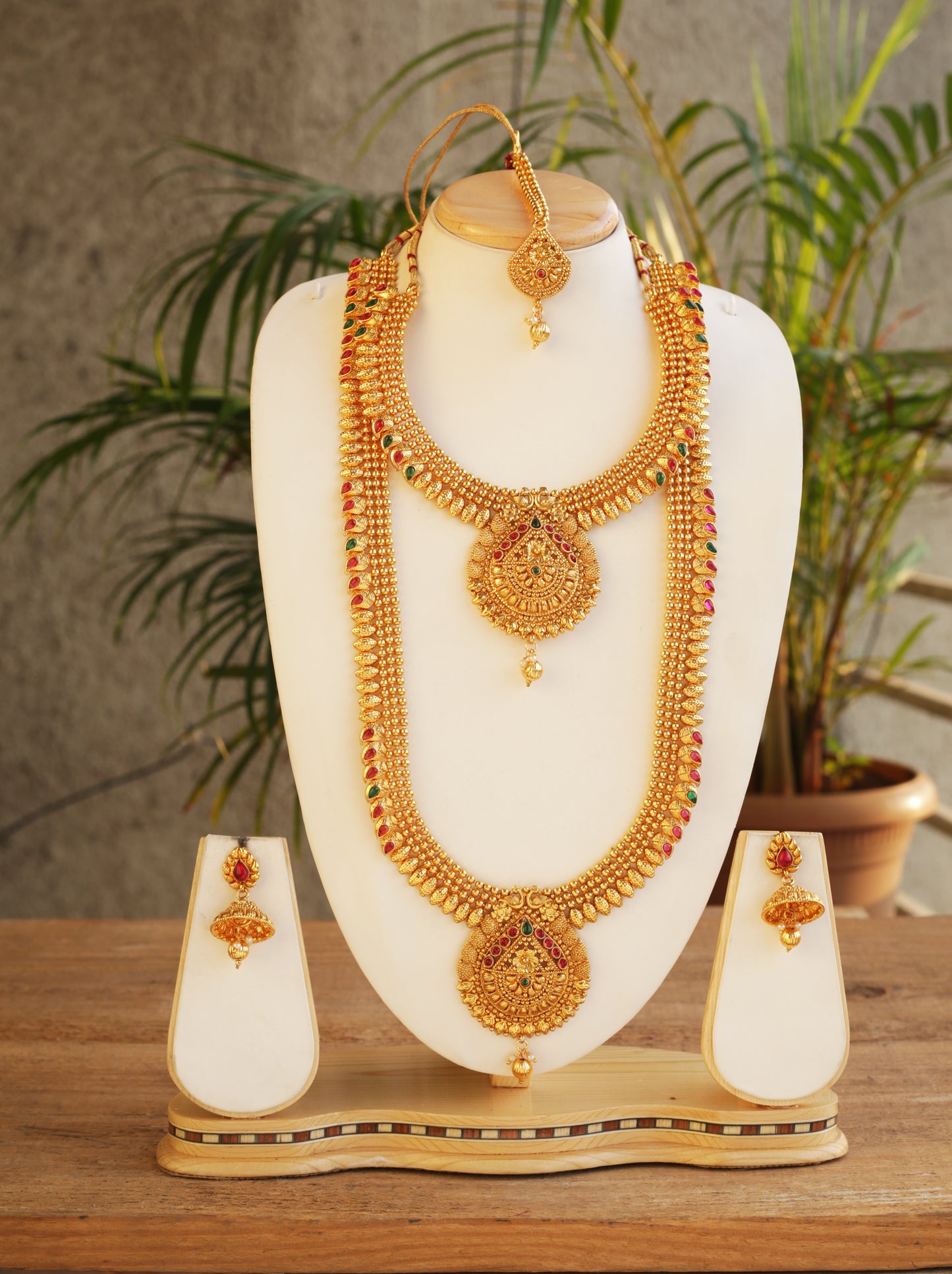 Traditional Green Maroon Haram Set