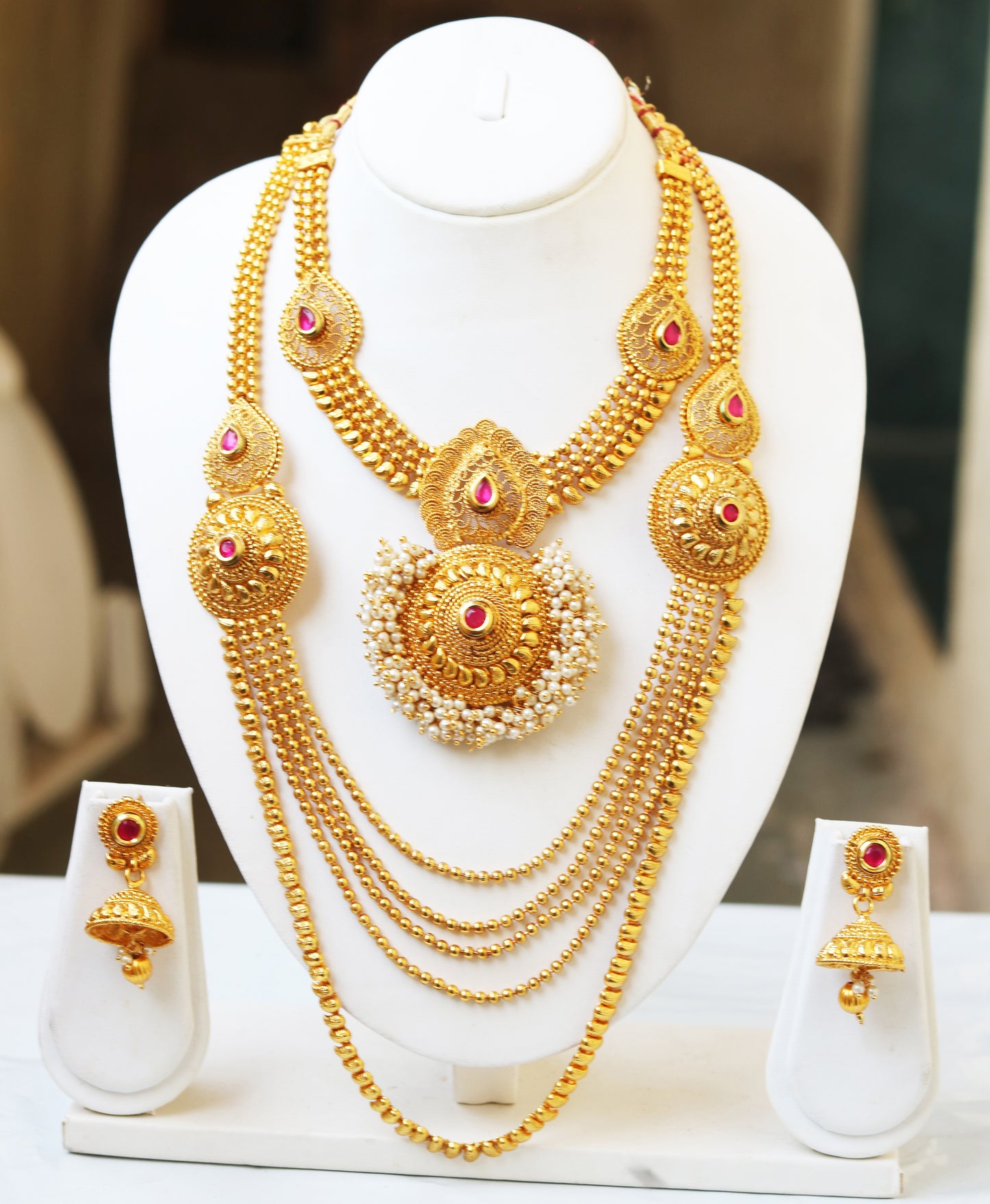 Traditional Maroon Color Haram Set